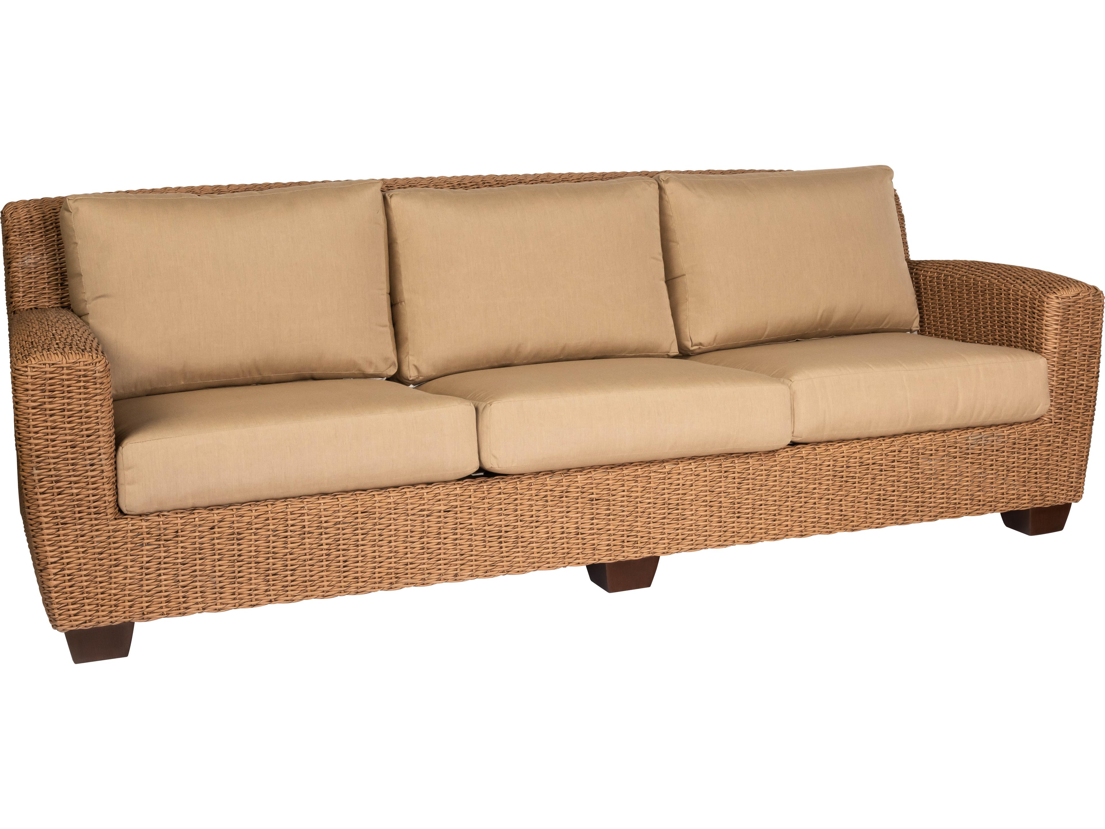 Woodard Whitecraft Saddleback Wicker Patio Sofa