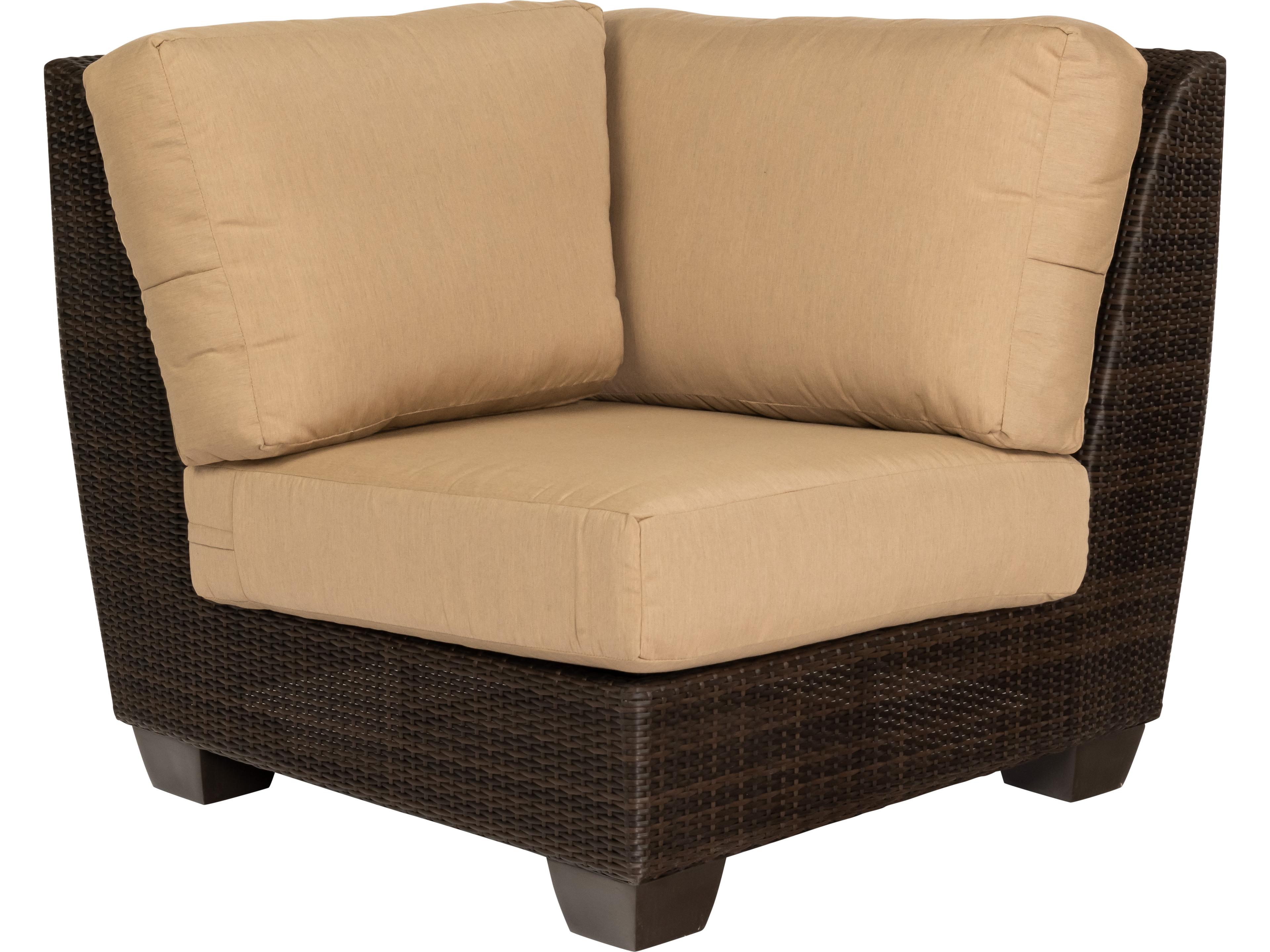 Whitecraft Saddleback Wicker Corner Outdoor Patio Lounge Chair