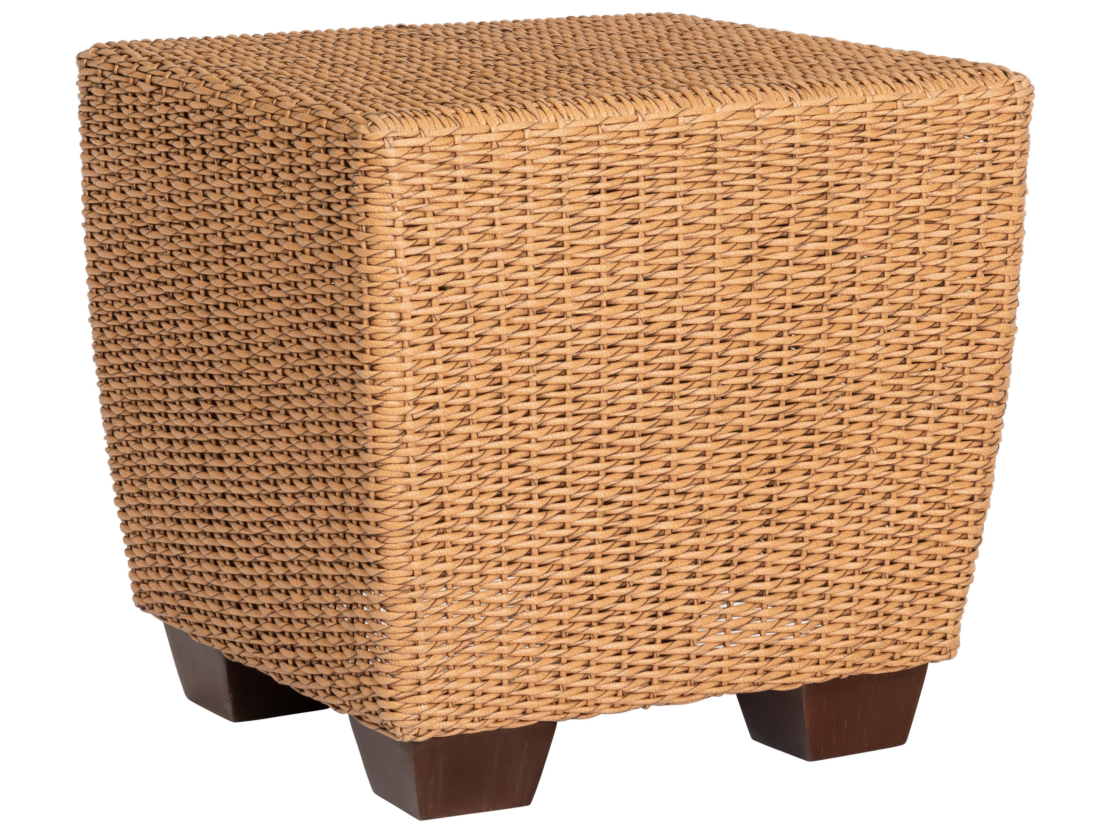 Woodard Whitecraft Saddleback Wicker Square Outdoor Patio End Table