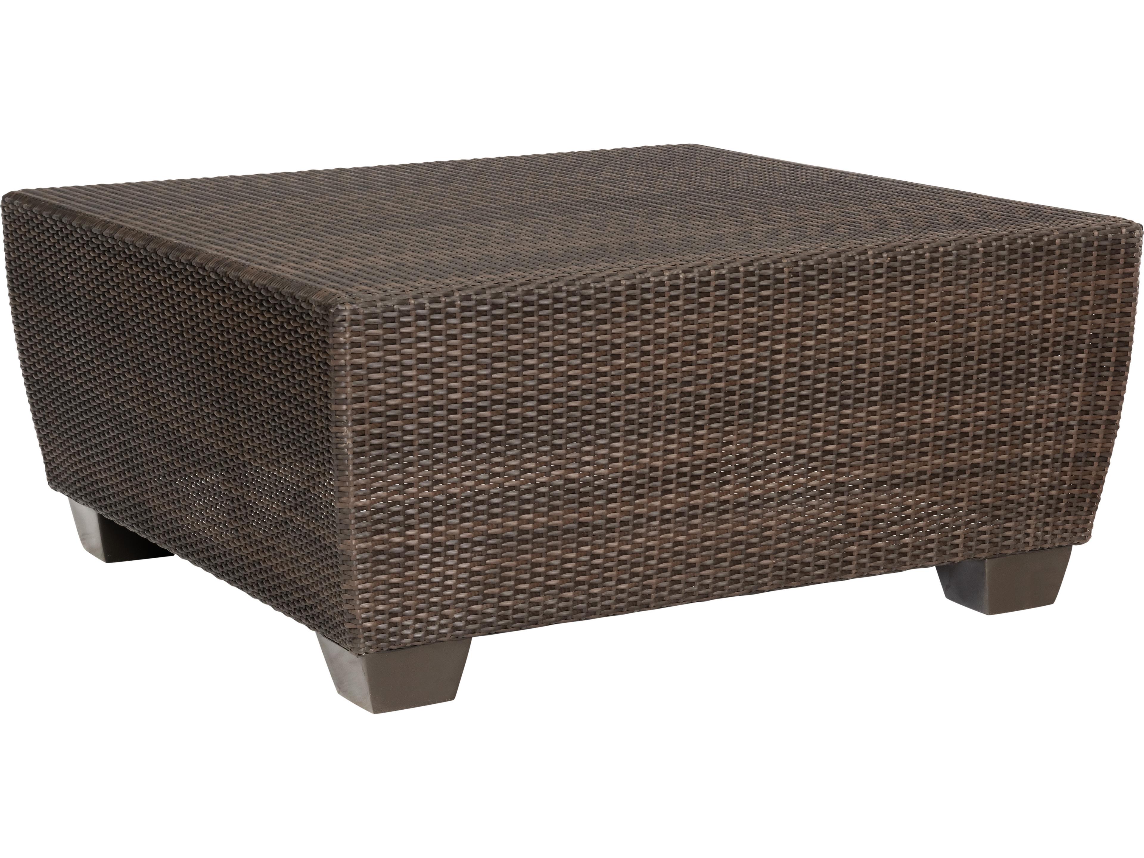 Whitecraft Saddleback Wicker Square Outdoor Patio Coffee Table