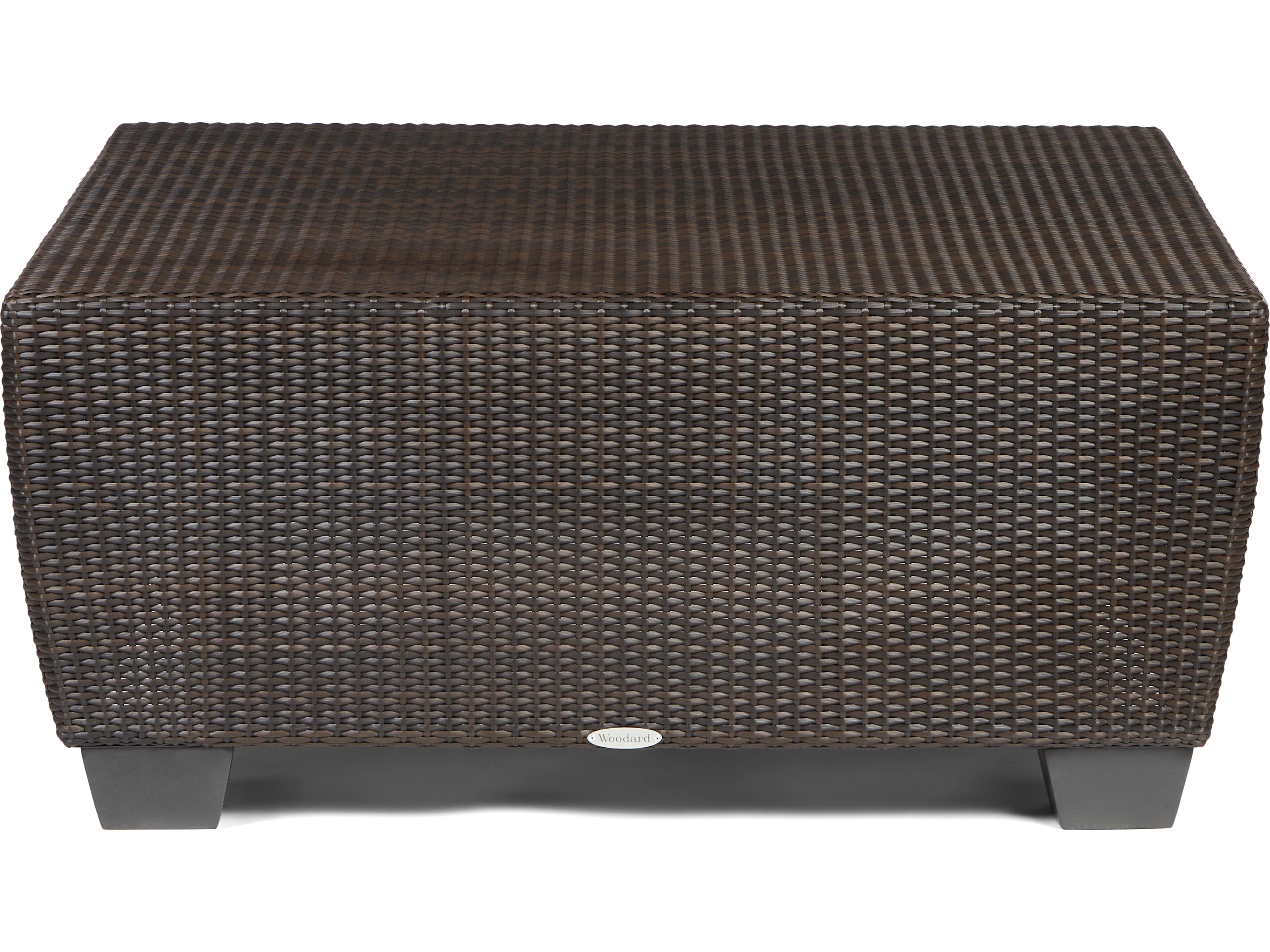 Woodard Whitecraft Saddleback Wicker Square Outdoor Patio Coffee Table