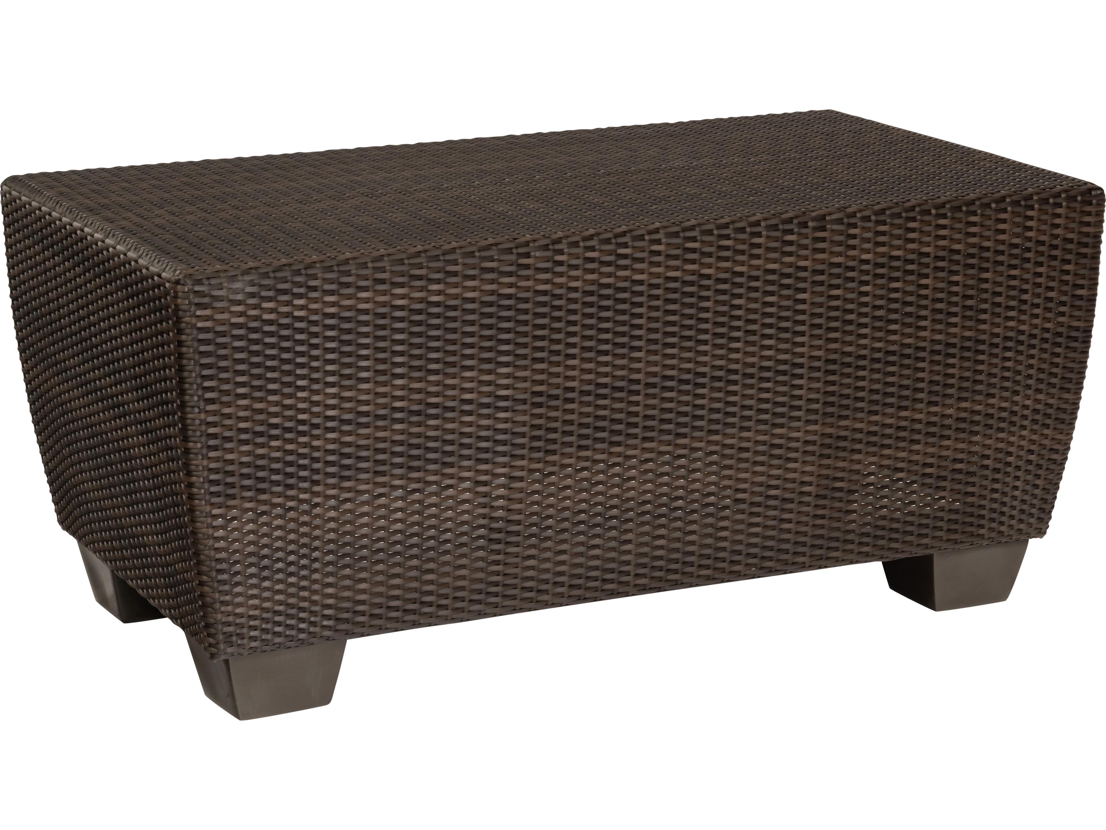Whitecraft Saddleback Wicker Rectangular Patio Coffee Table