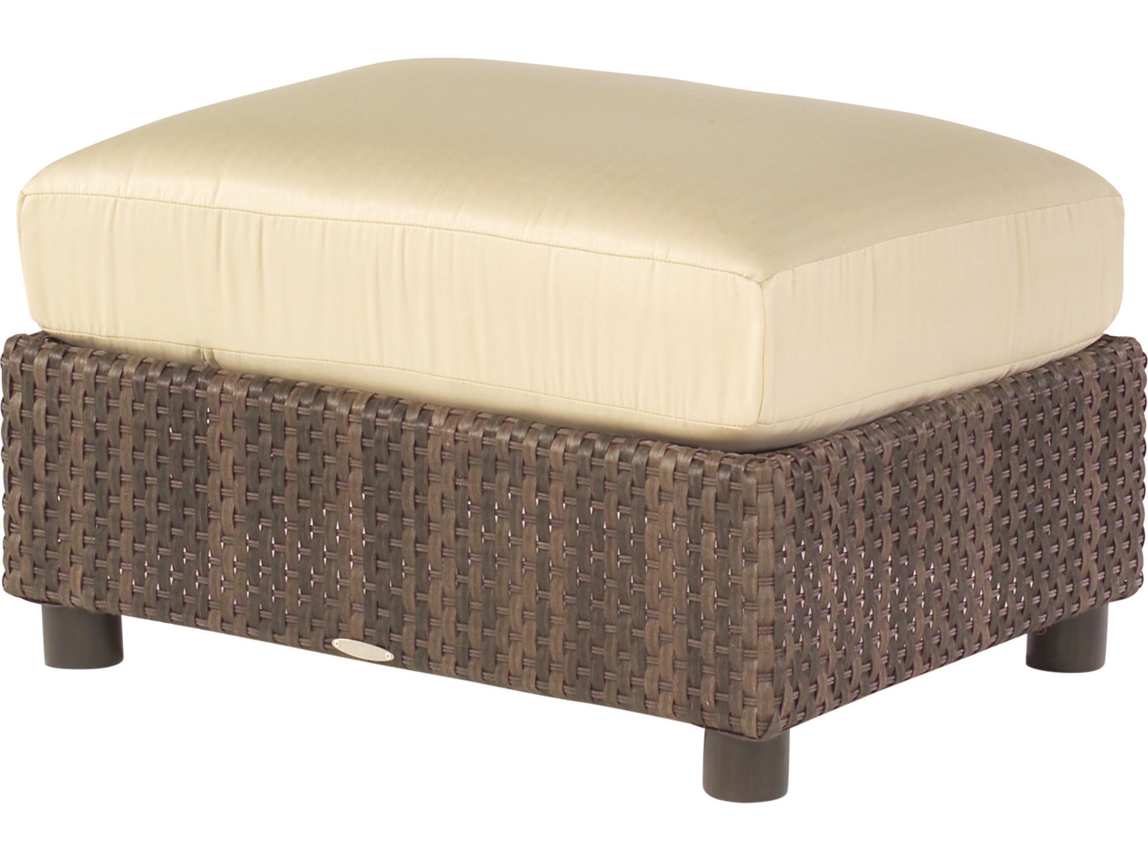 Whitecraft Aruba Wicker Amazon Mahogany Outdoor Patio Ottoman