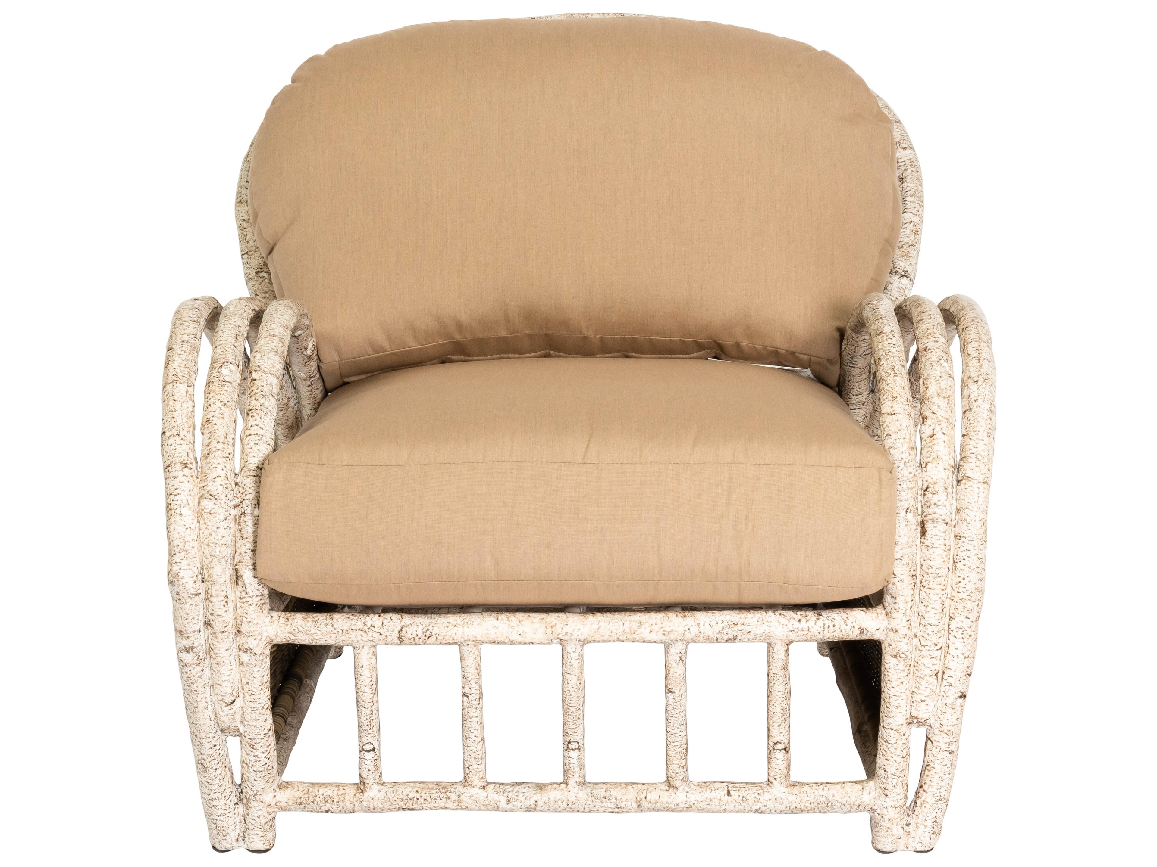 Woodard Whitecraft River Run Wicker Antique Palm Outdoor Patio Lounge Chair