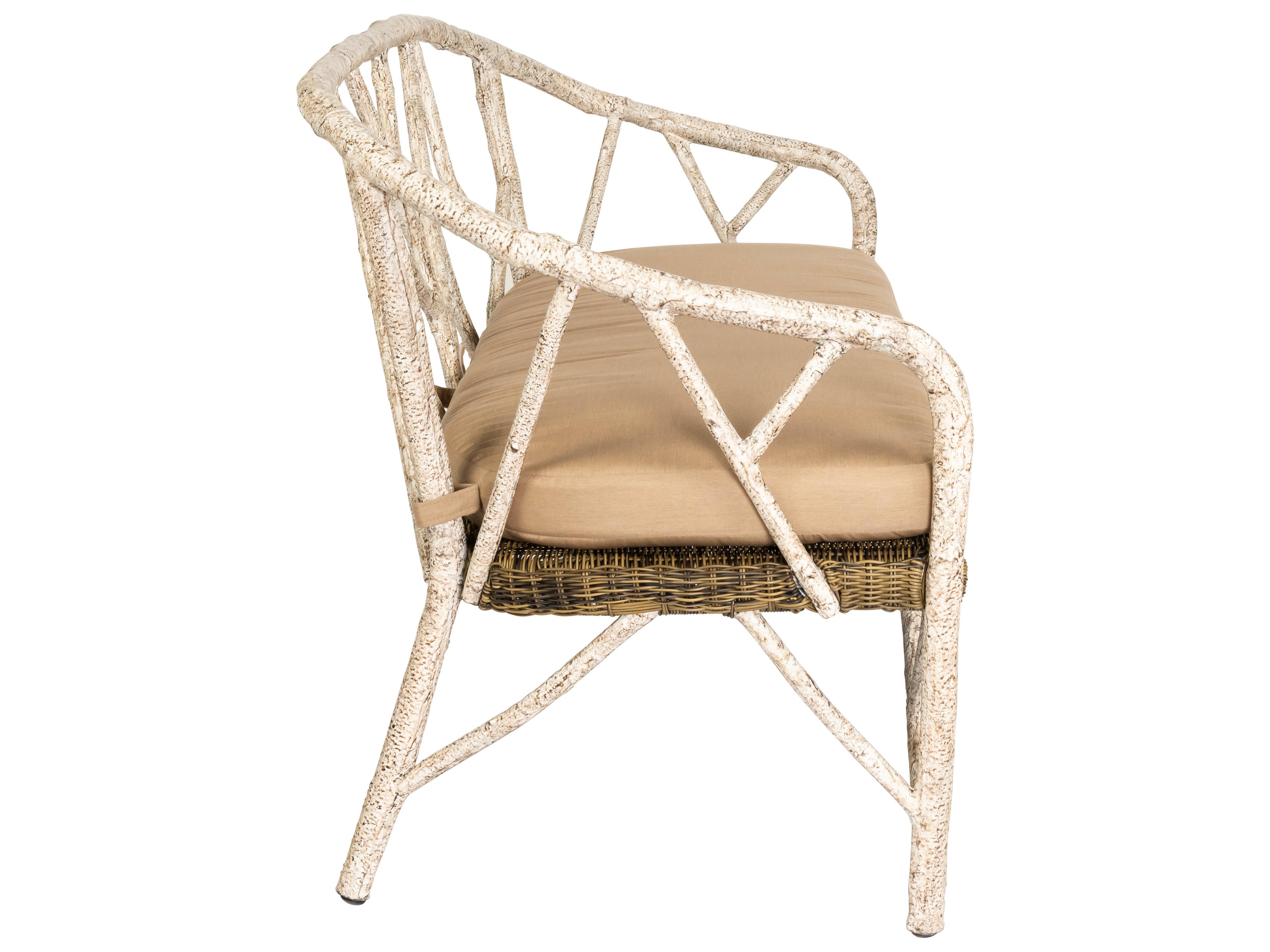 Woodard Whitecraft River Run Wicker Antique Palm Outdoor Loveseat