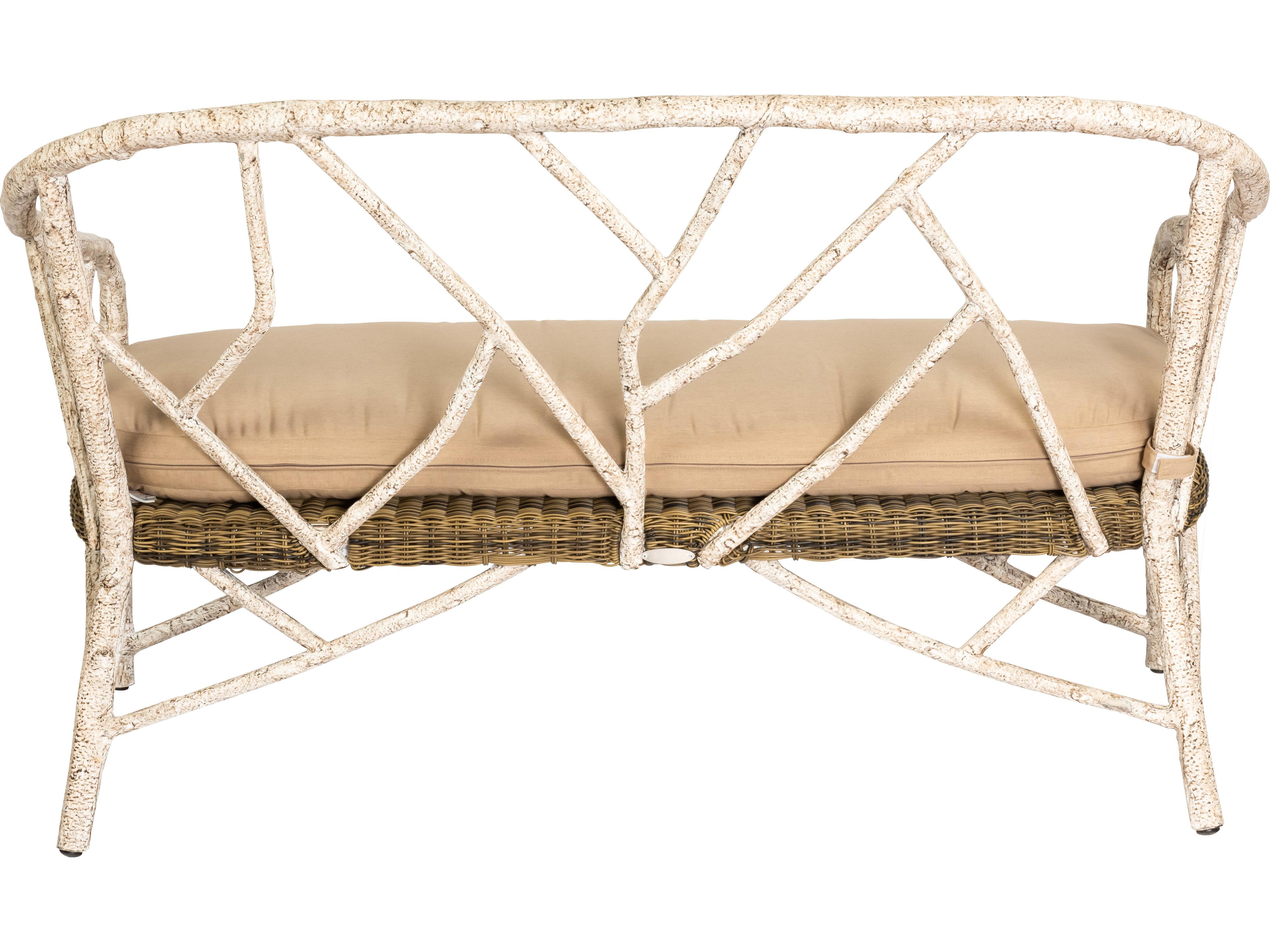 Woodard Whitecraft River Run Wicker Antique Palm Outdoor Loveseat