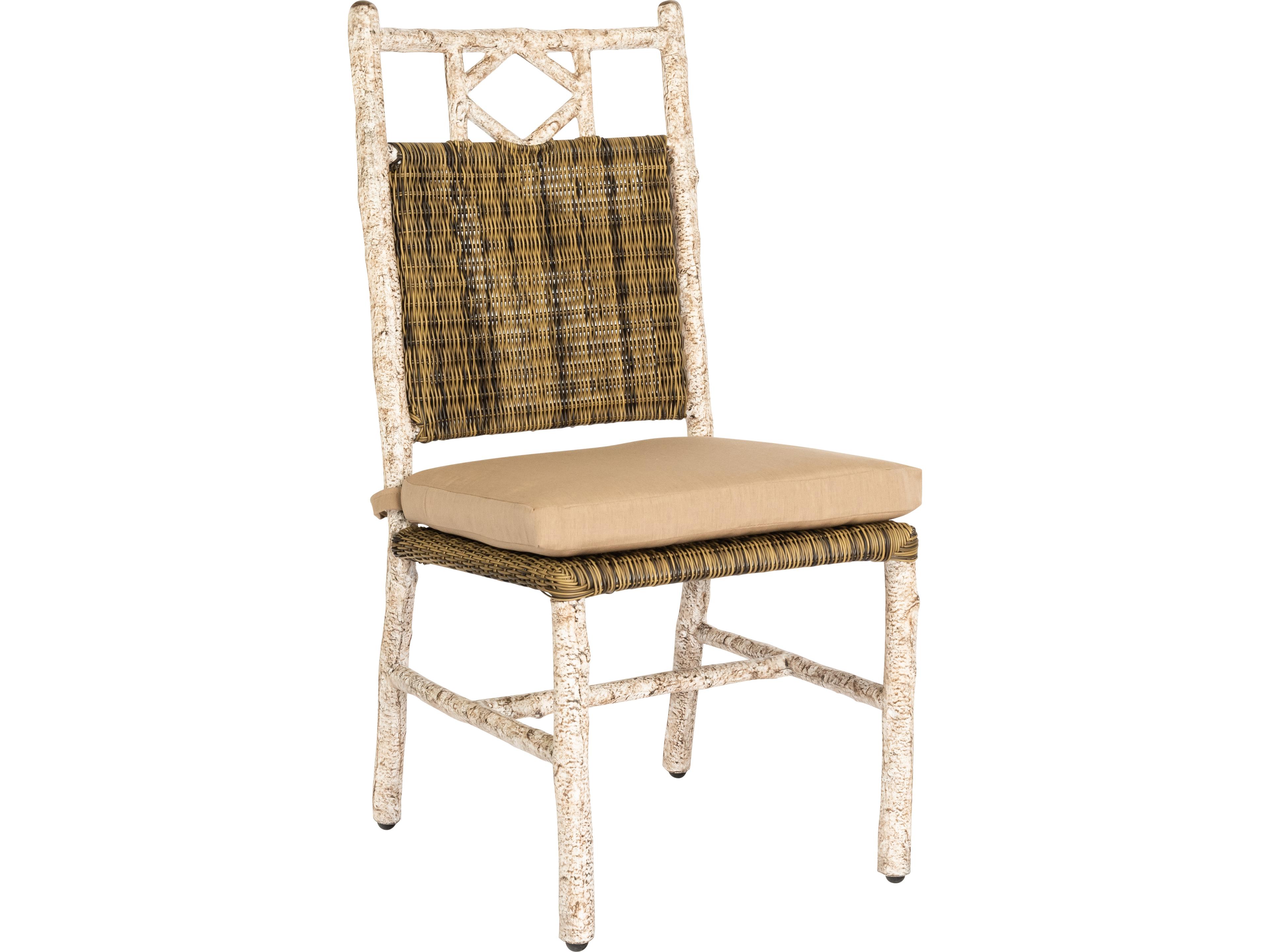 Whitecraft River Run Wicker Antique Palm Outdoor Dining Side Chair