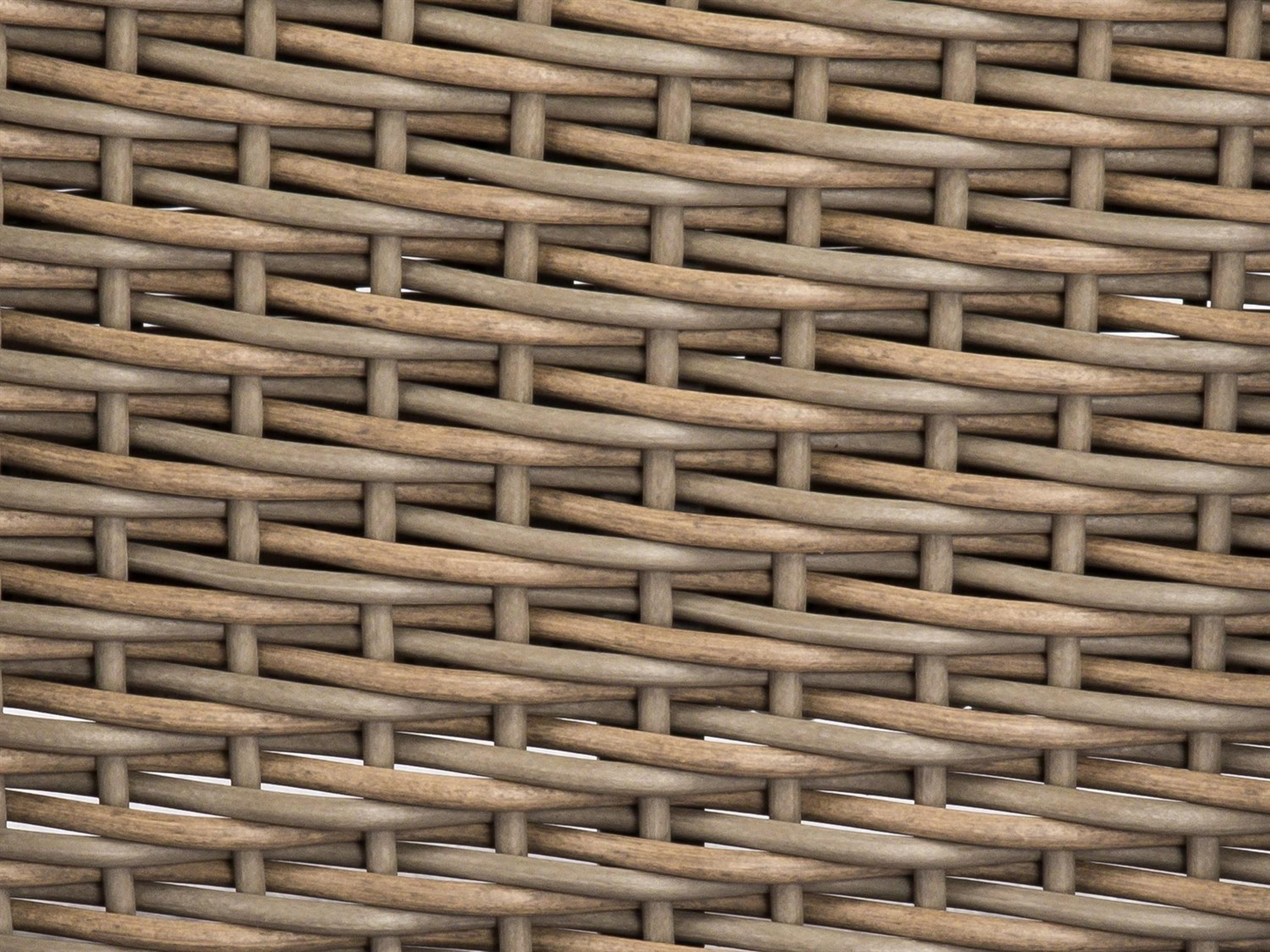 Woodard Whitecraft Augusta Wicker Aged Teak Outdoor Patio Dining Arm Chair