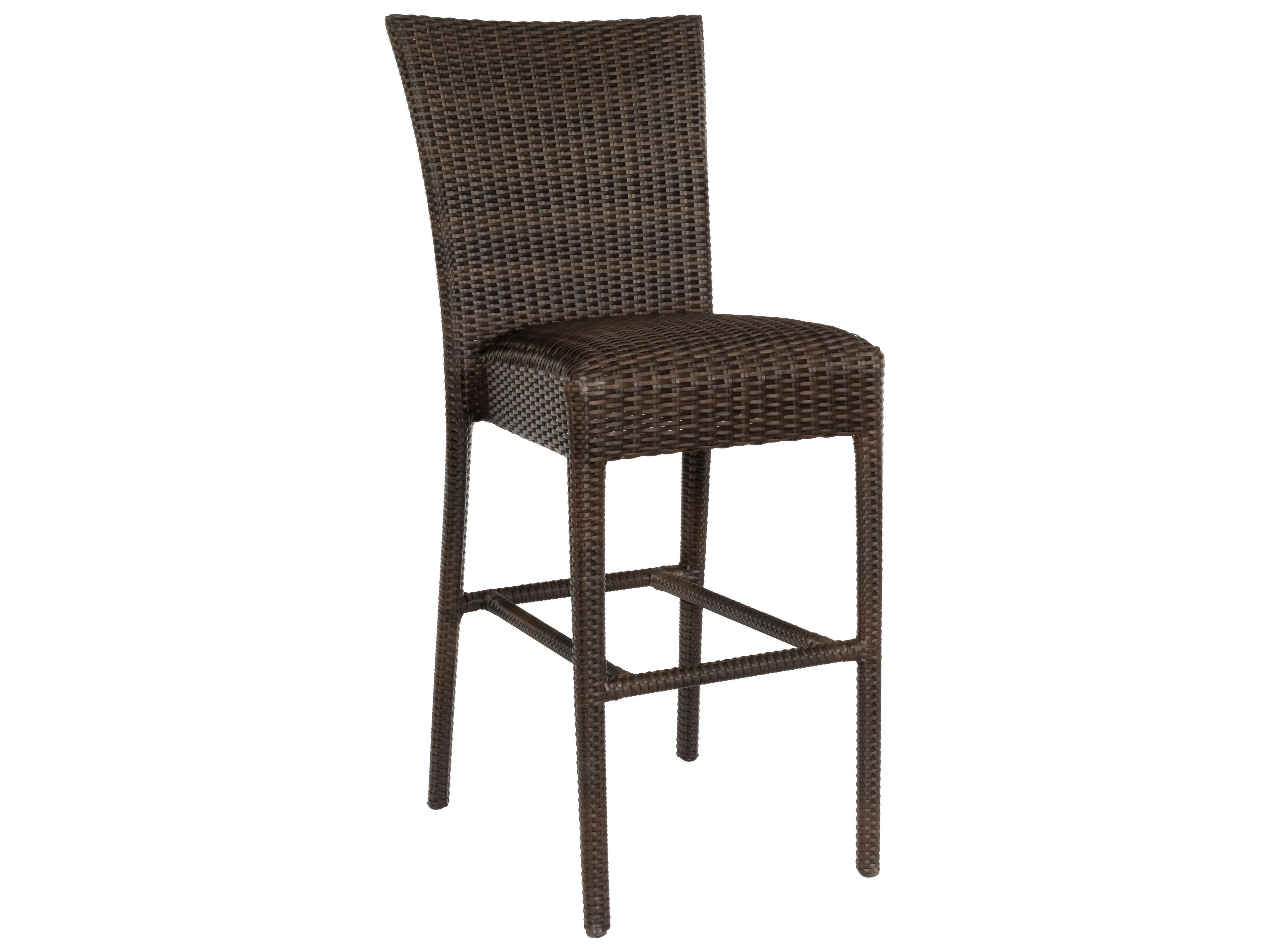 Woodard Whitecraft All Weather Wicker Padded Seat Outdoor Bar Stool