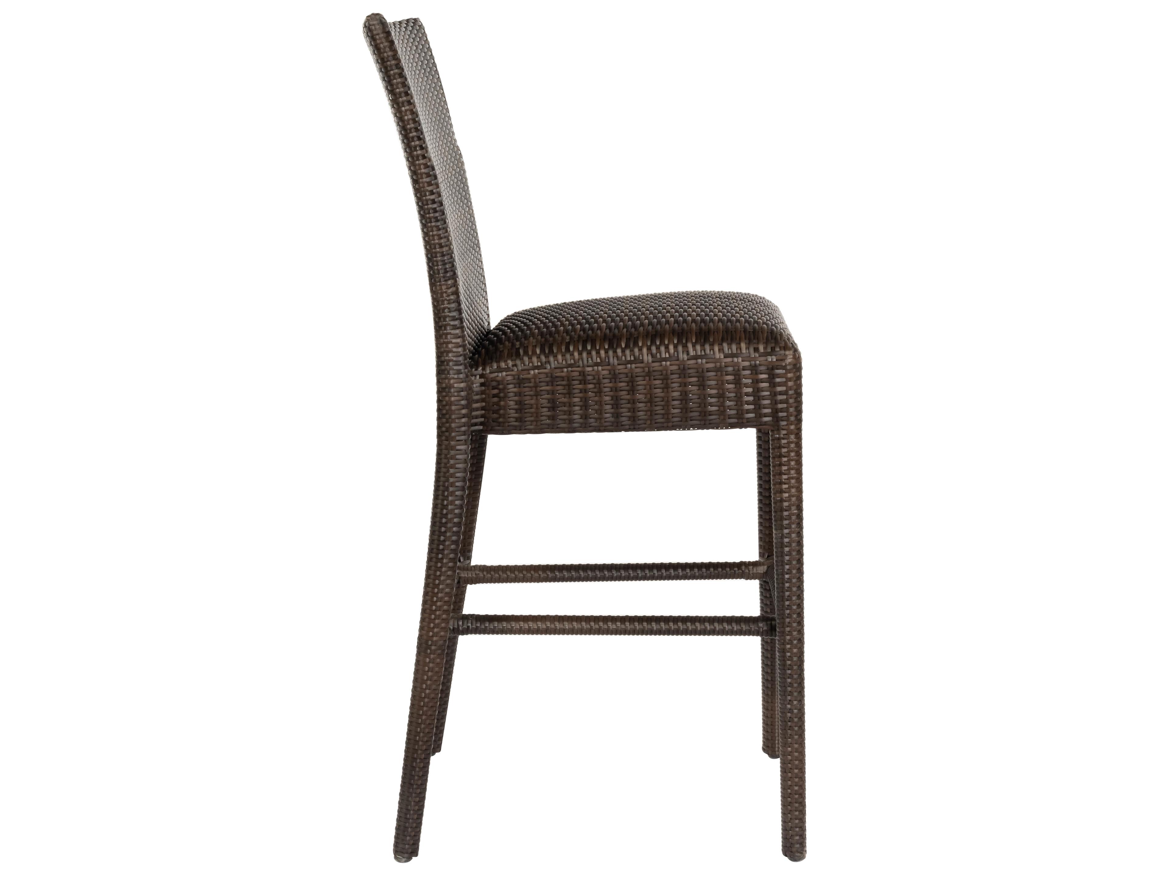 Woodard Whitecraft All Weather Wicker Padded Seat Outdoor Bar Stool