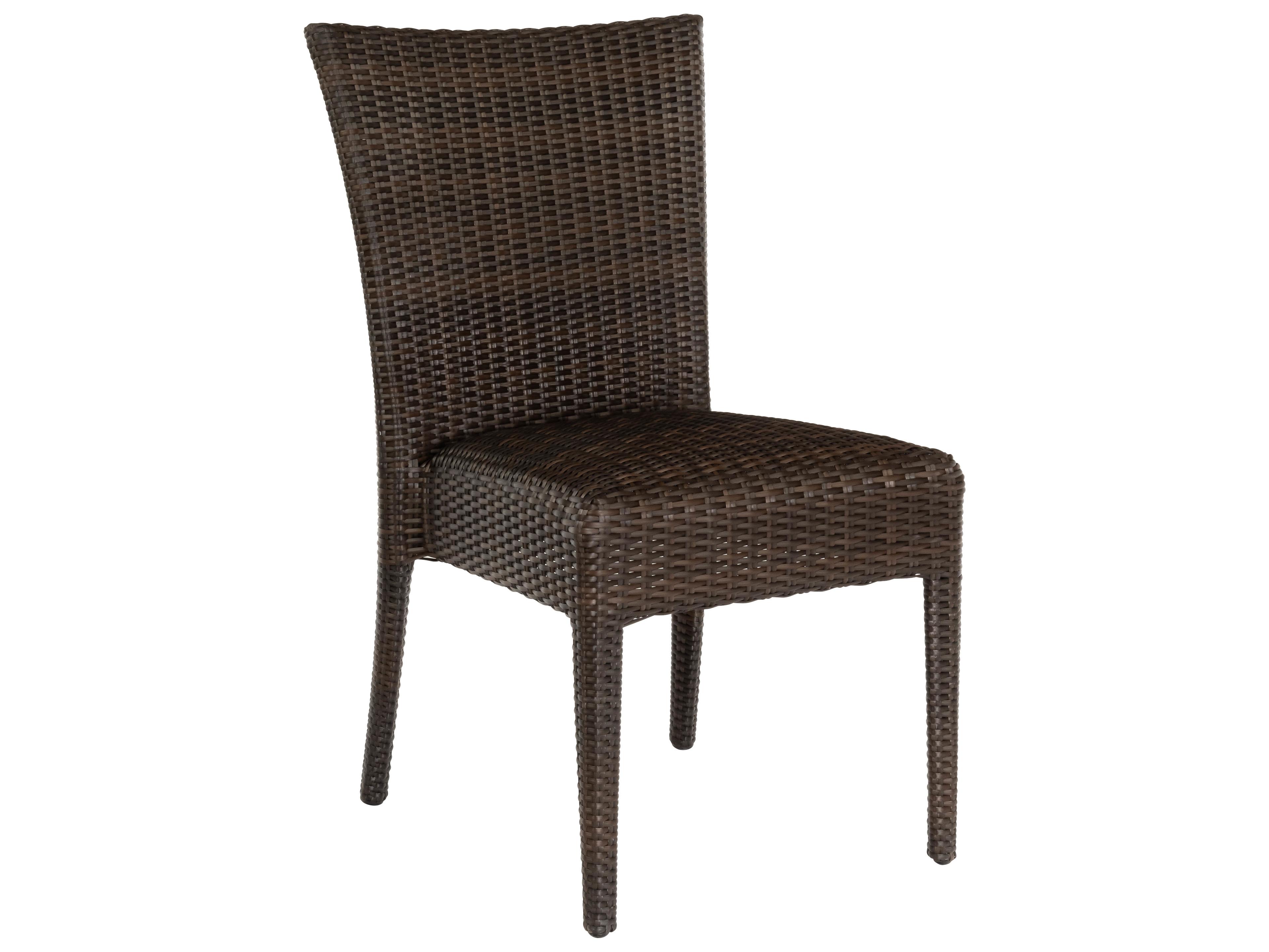 Woodard Whitecraft All Weather Wicker Padded Seat Outdoor Patio Dining Side Chair