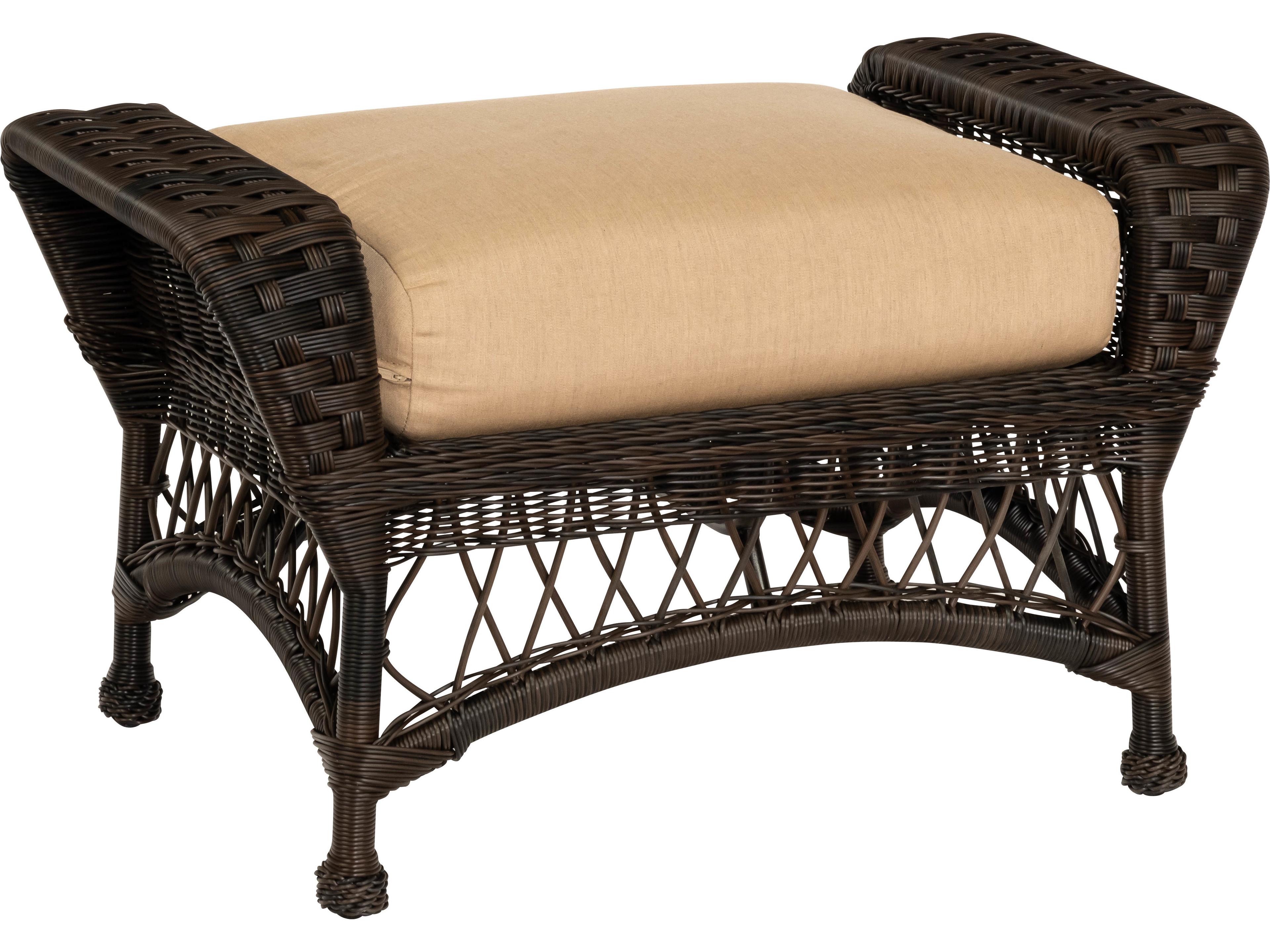 Woodard Whitecraft Sommerwind Wicker Outdoor Ottoman
