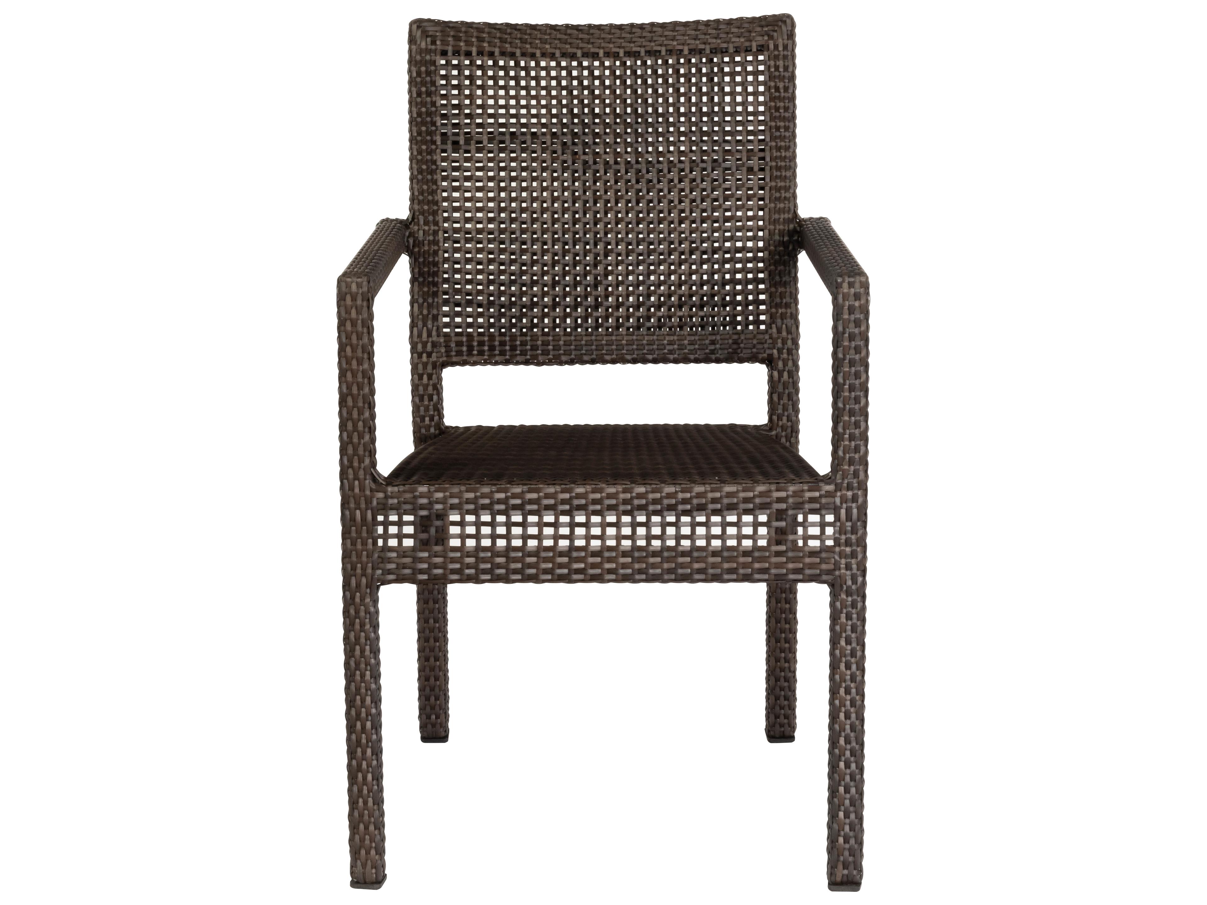 Woodard Whitecraft All Weather Wicker Miami Stackable Outdoor Patio Dining Arm Chair