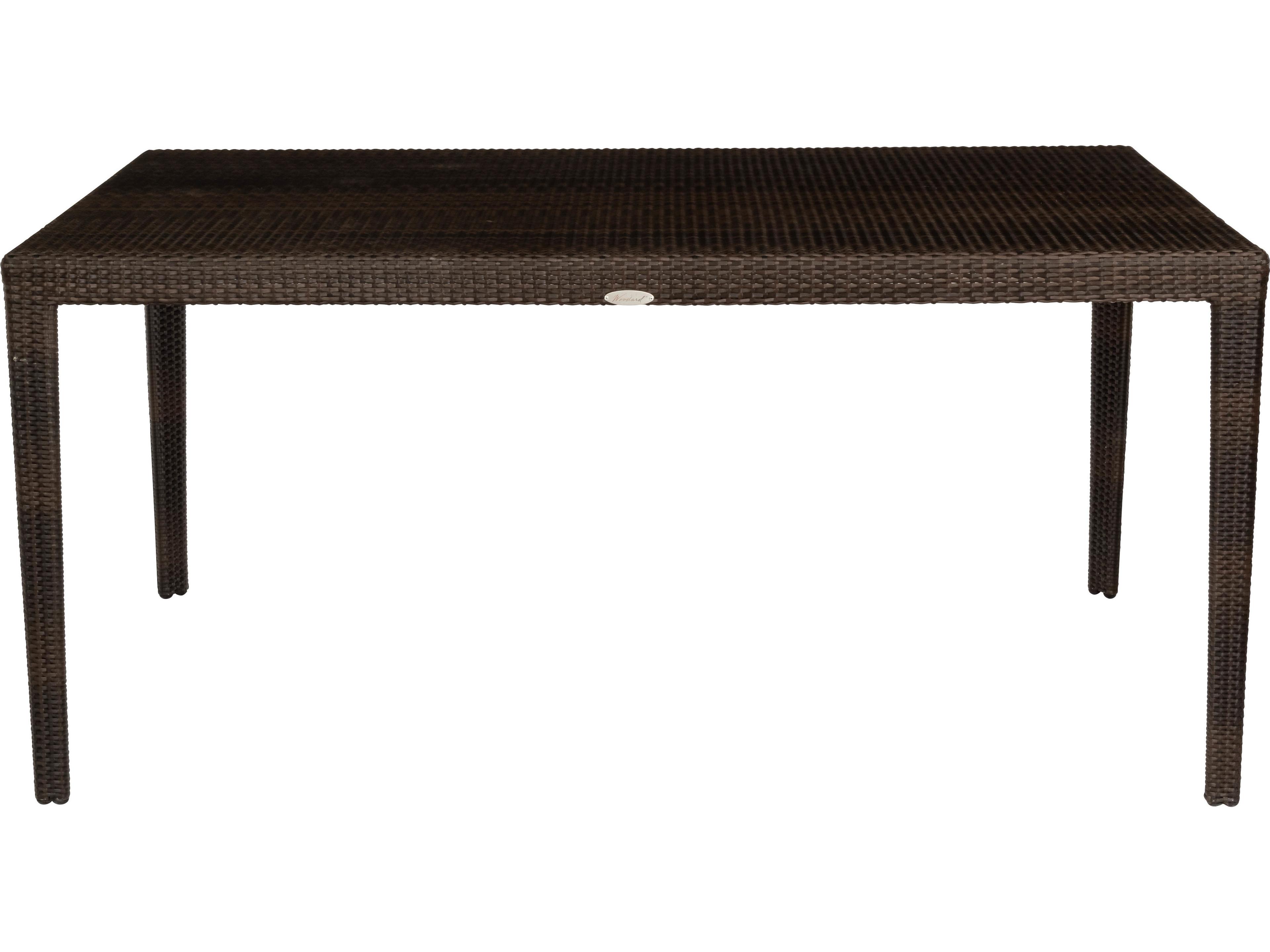 Woodard Whitecraft All Weather Wicker Miami Rectangular Outdoor Dining Table