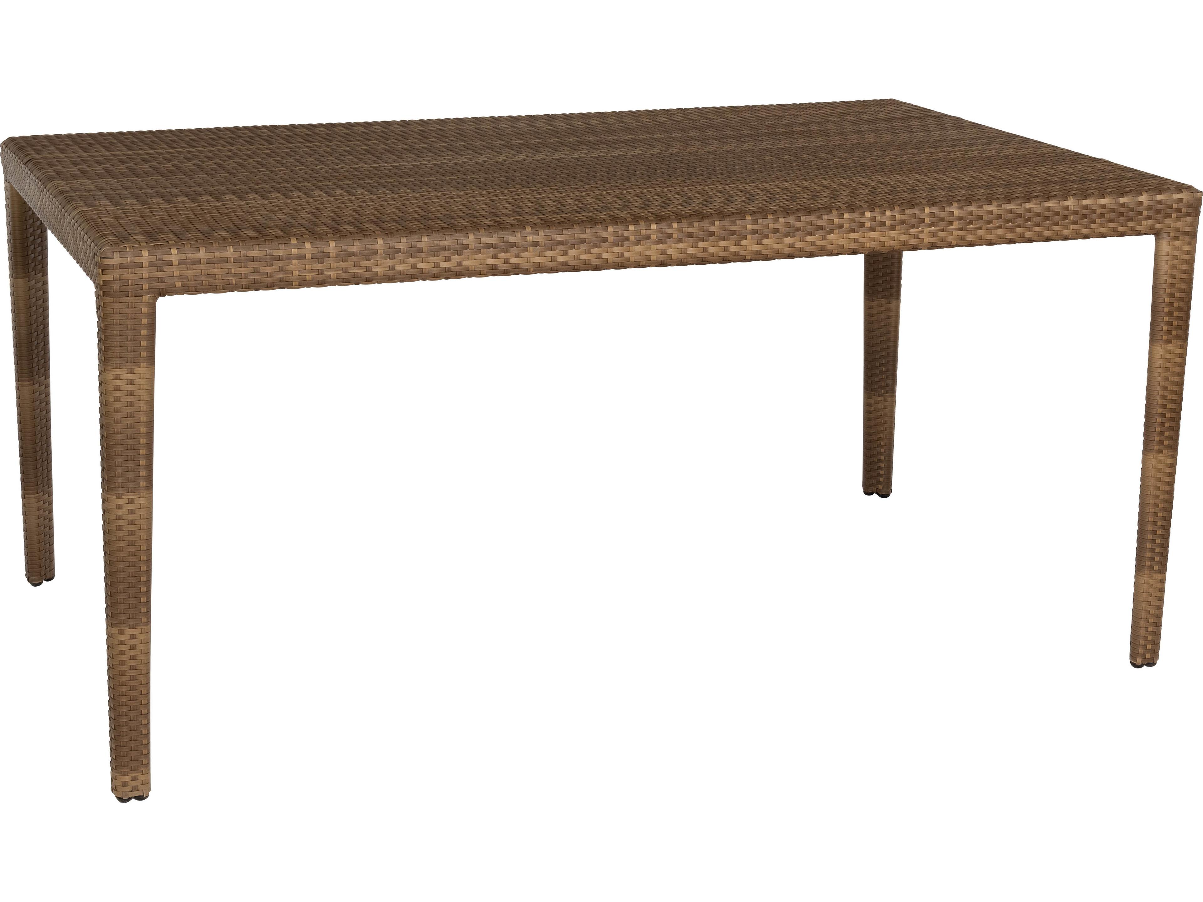 Woodard Whitecraft All Weather Wicker Miami Rectangular Outdoor Dining Table