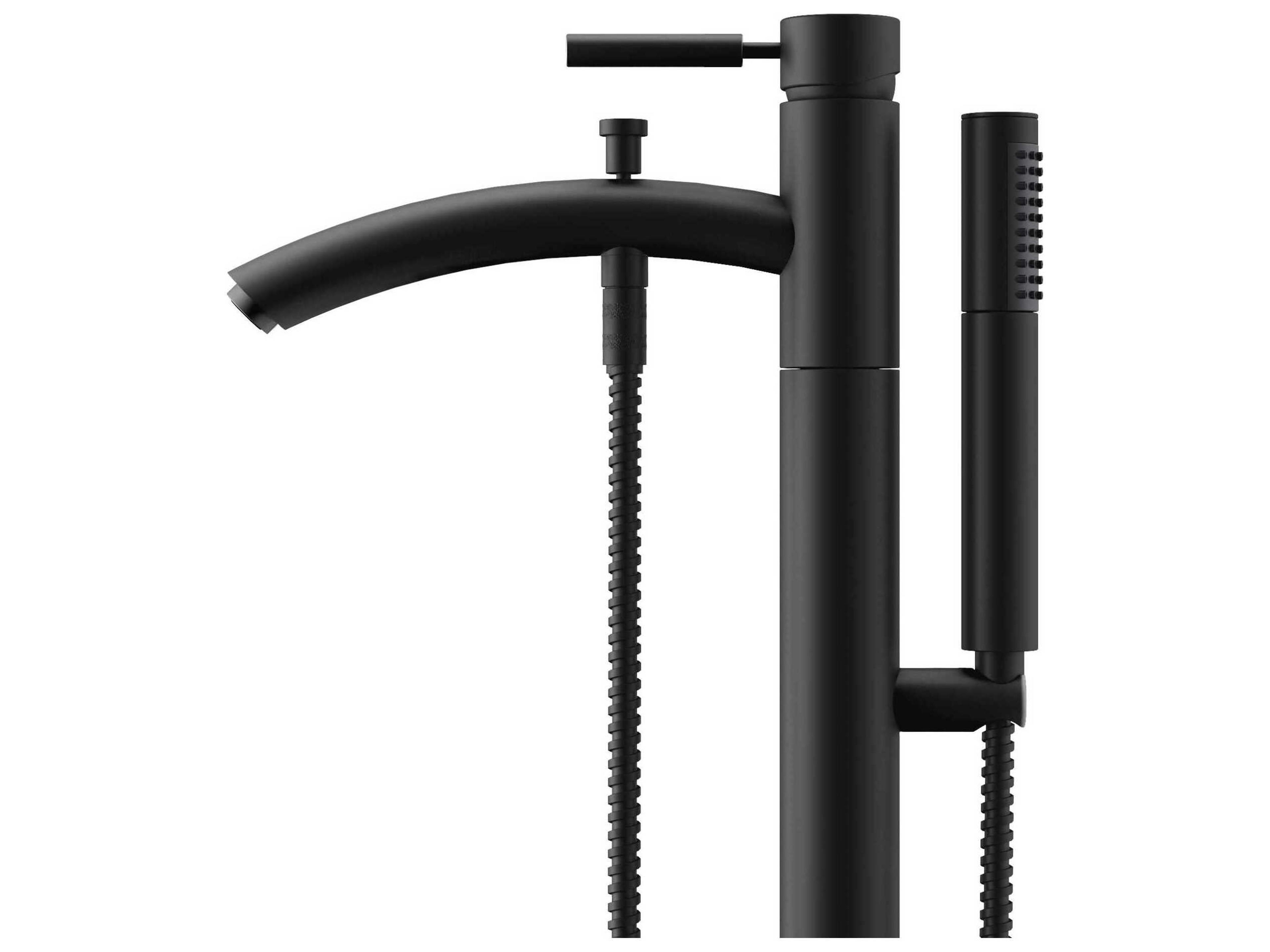 Wyndham Collection Taron Matte Black Floor-Mounted Tub Filler Faucet