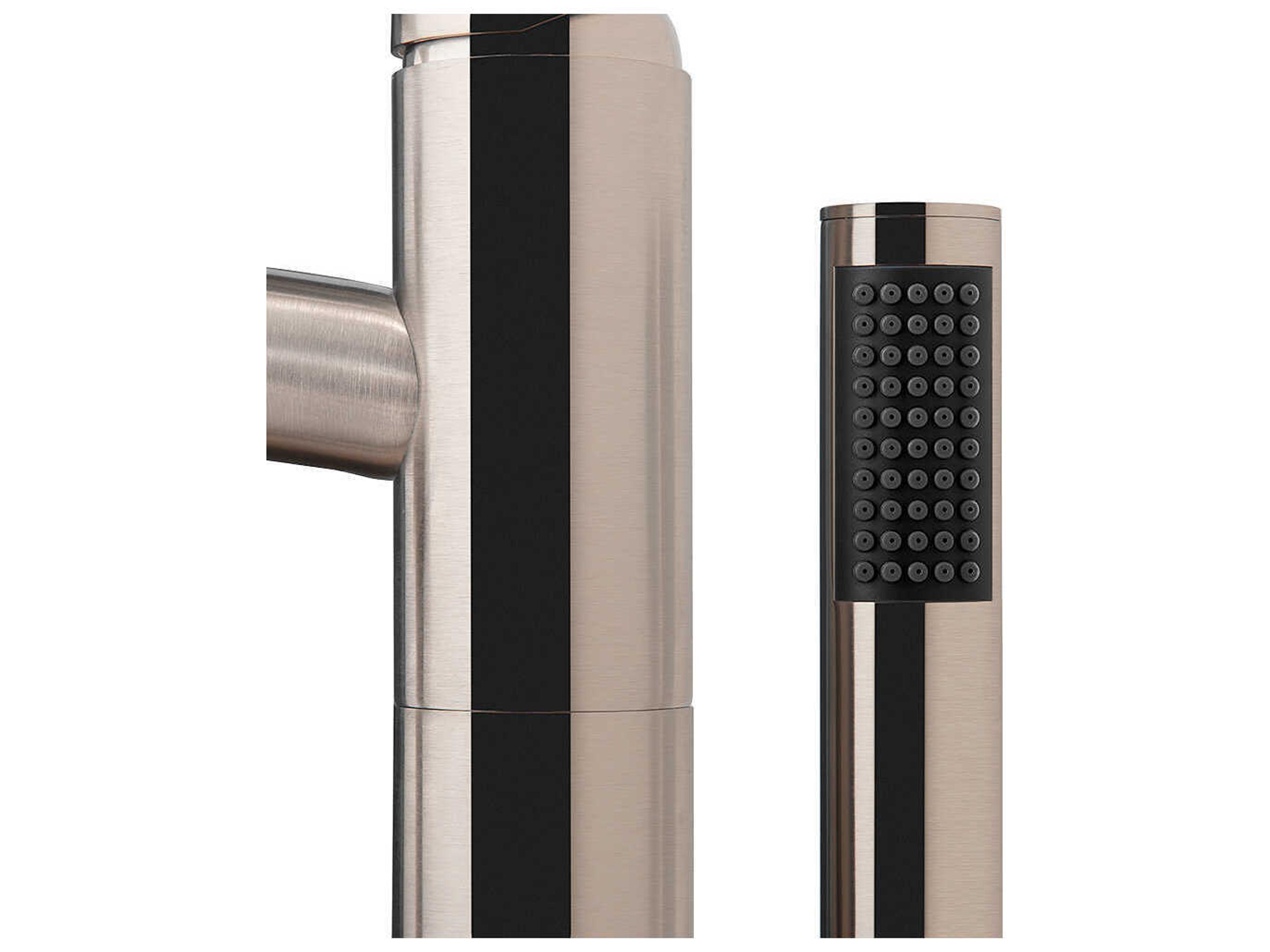 Wyndham Collection Taron Brushed Nickel Floor-Mounted Tub Filler Faucet