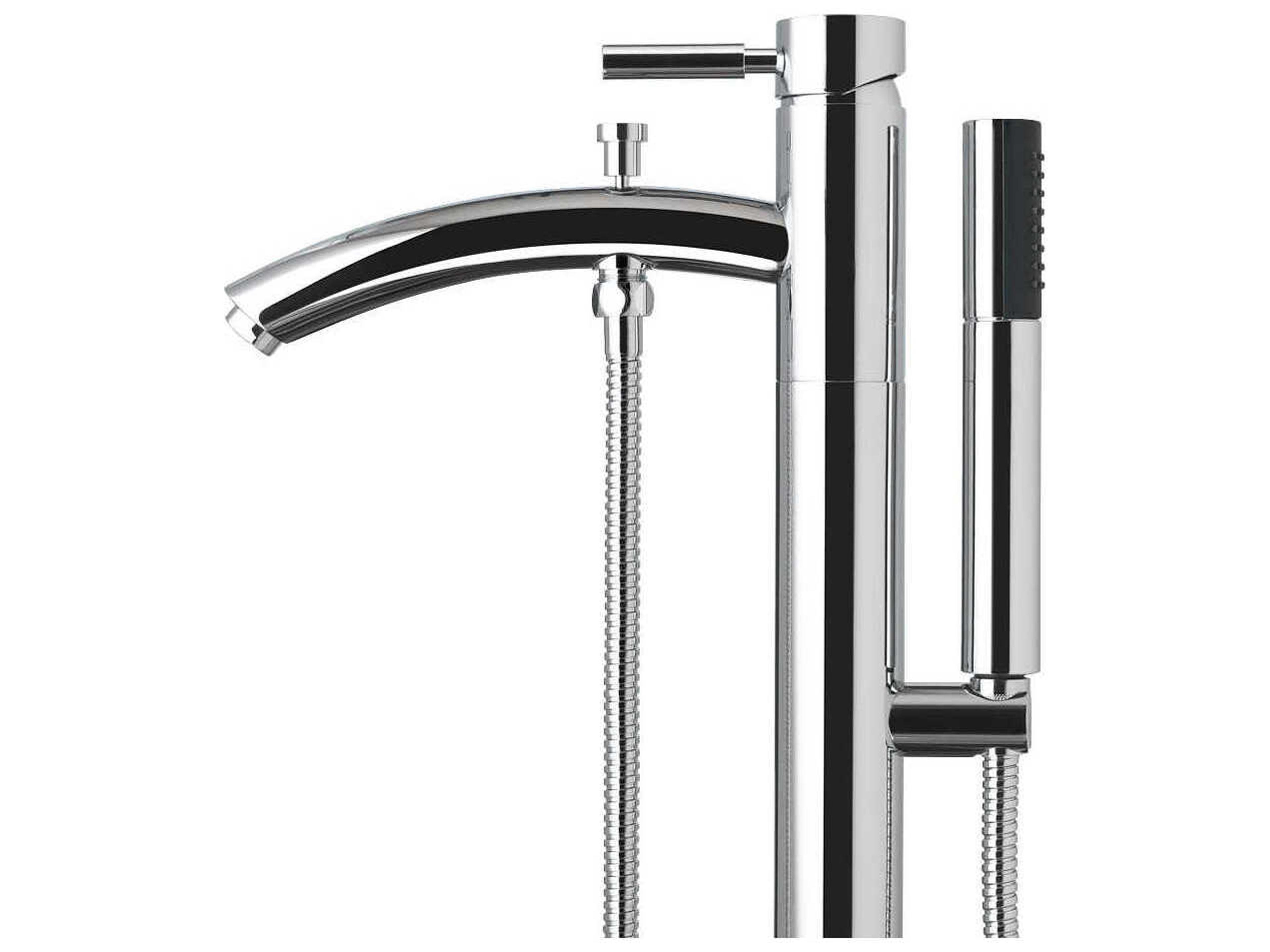 Wyndham Collection Taron Polished Chrome Floor-Mounted Tub Filler Faucet