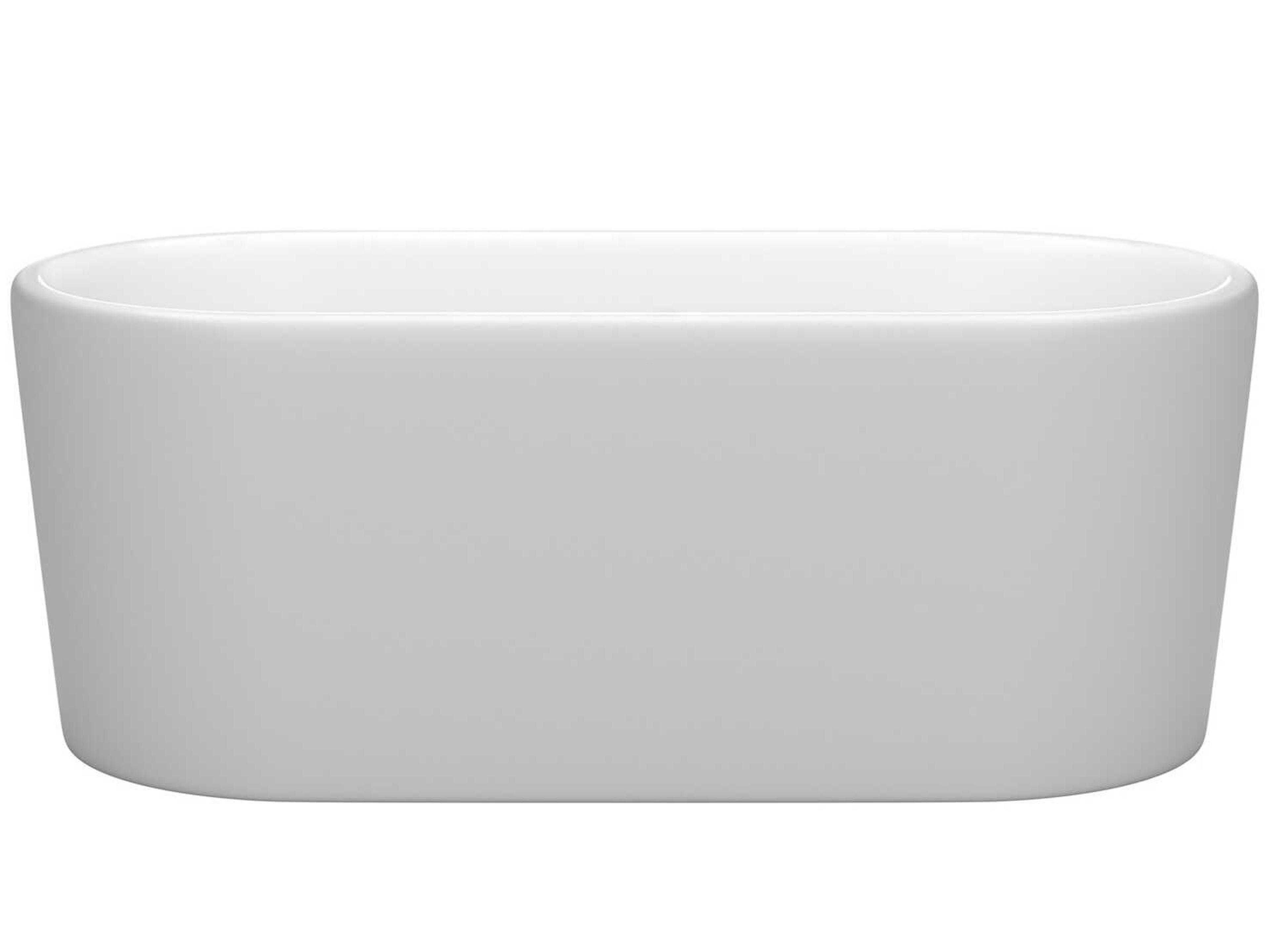 Wyndham Collection Ursula Matte White Bathtub with Drain and Overflow