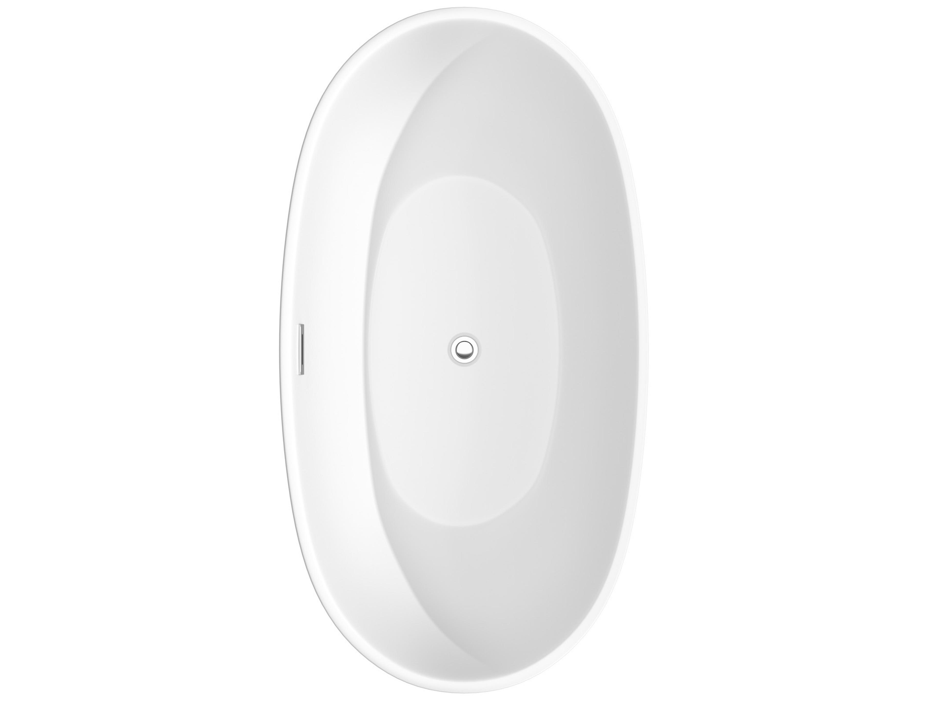 Wyndham Collection Juno Matte White Bathtub with Drain and Overflow