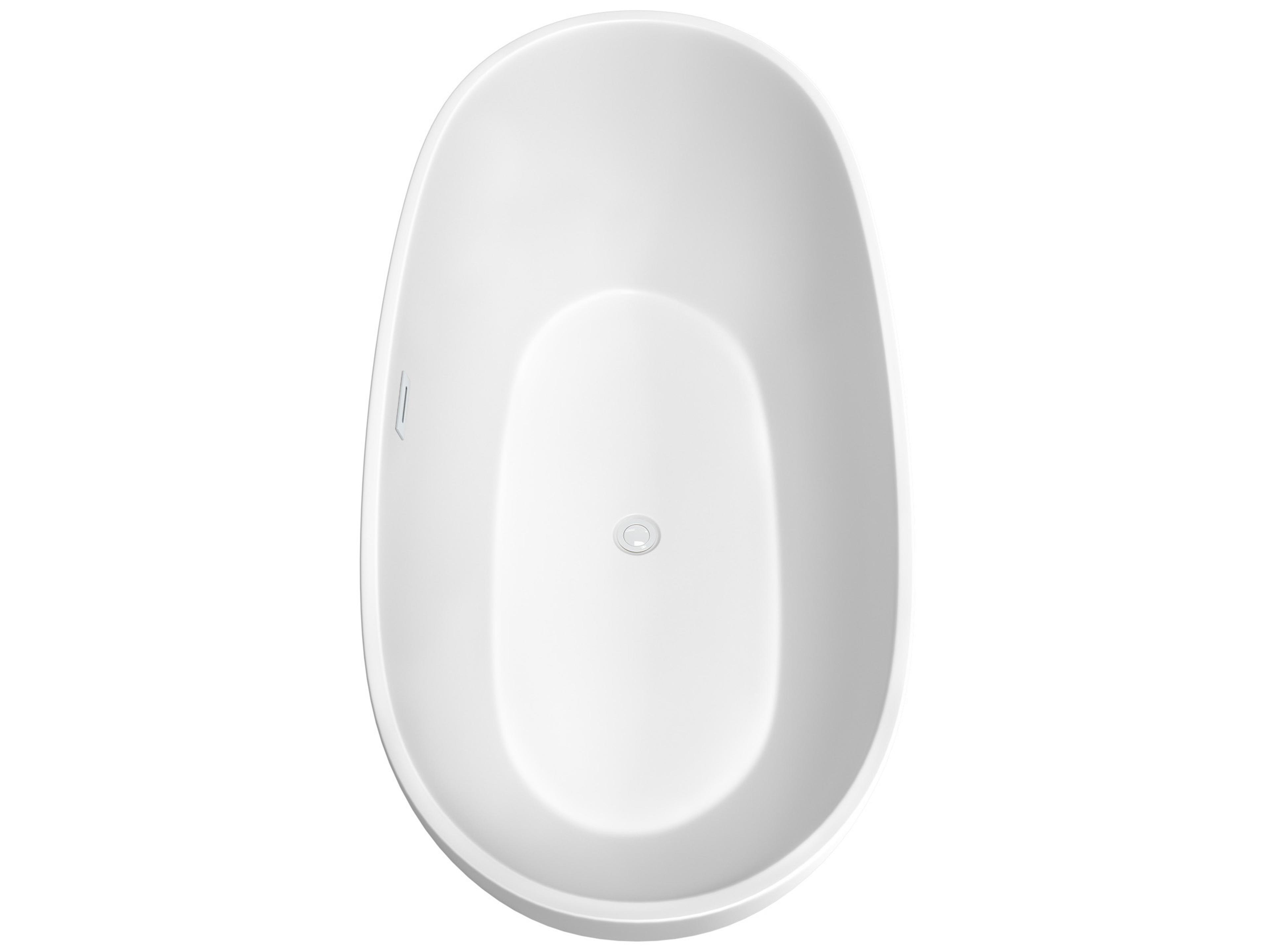 Wyndham Collection Juno Matte White Bathtub with Shiny White Trim and Floor Mounted Faucet