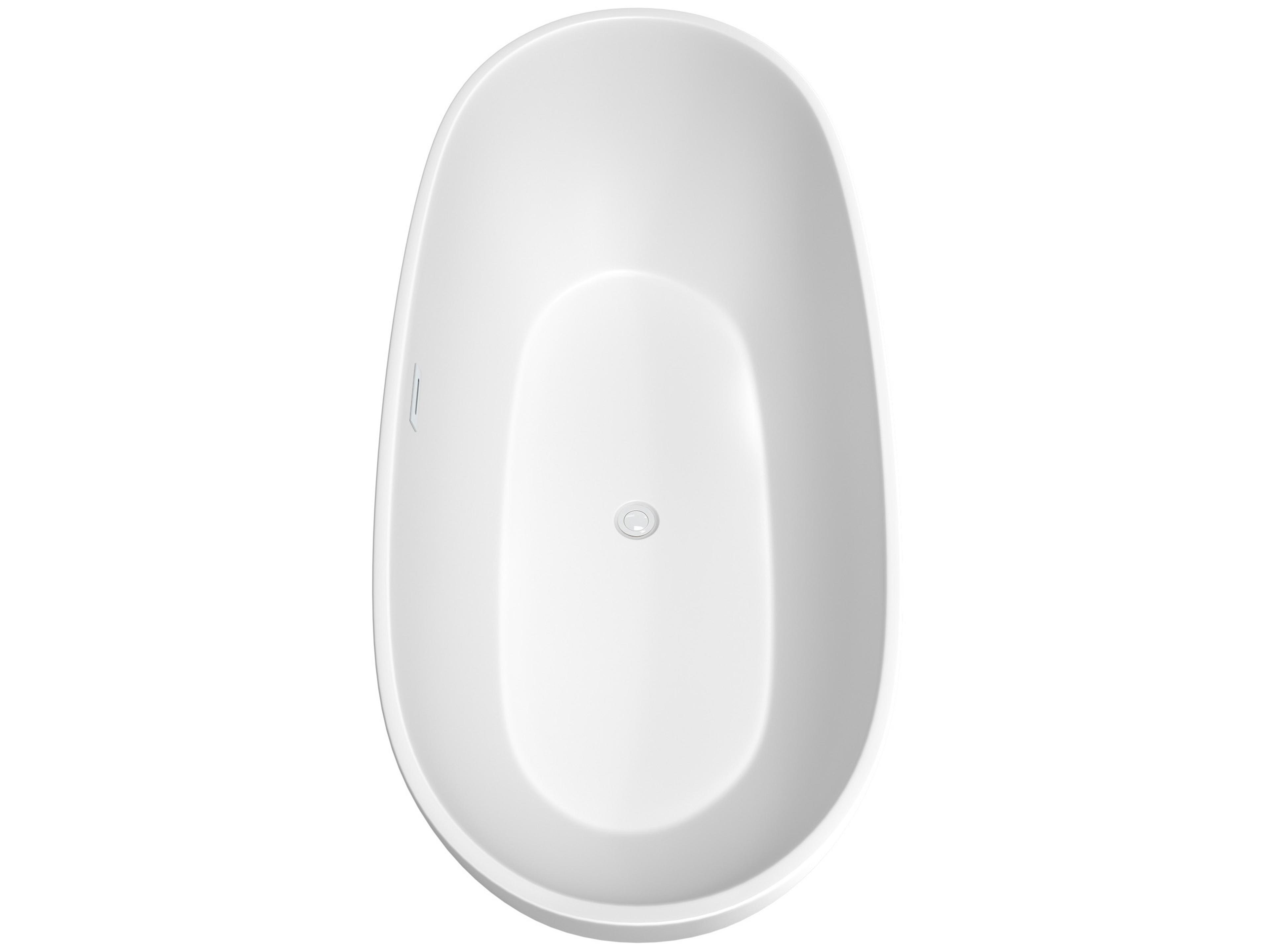 Wyndham Collection Juno Matte White Bathtub with Shiny White Trim and Floor Mounted Faucet