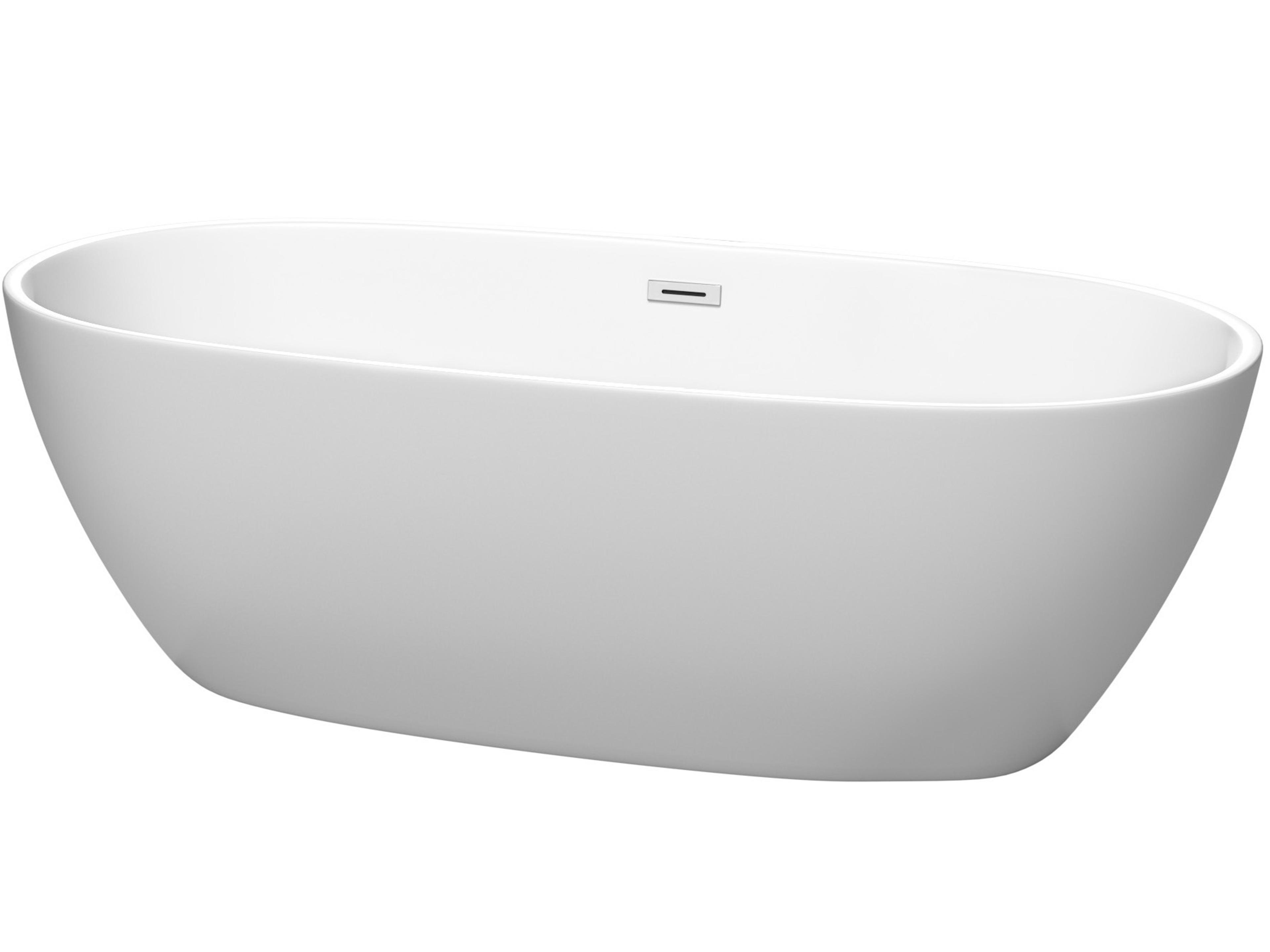 Juno Matte White Bathtub with Drain and Overflow