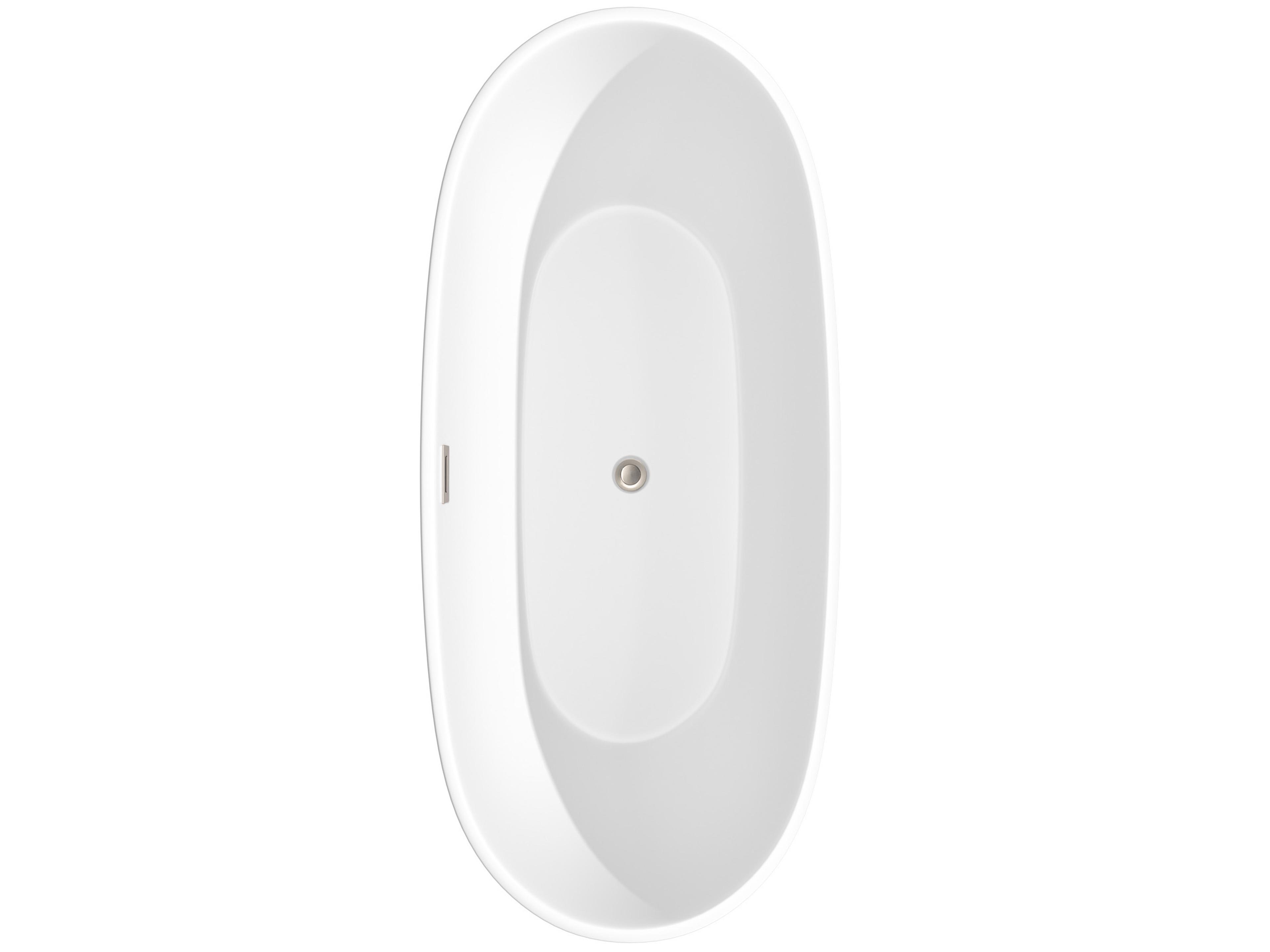 Wyndham Collection Juno Matte White Bathtub with Drain and Overflow