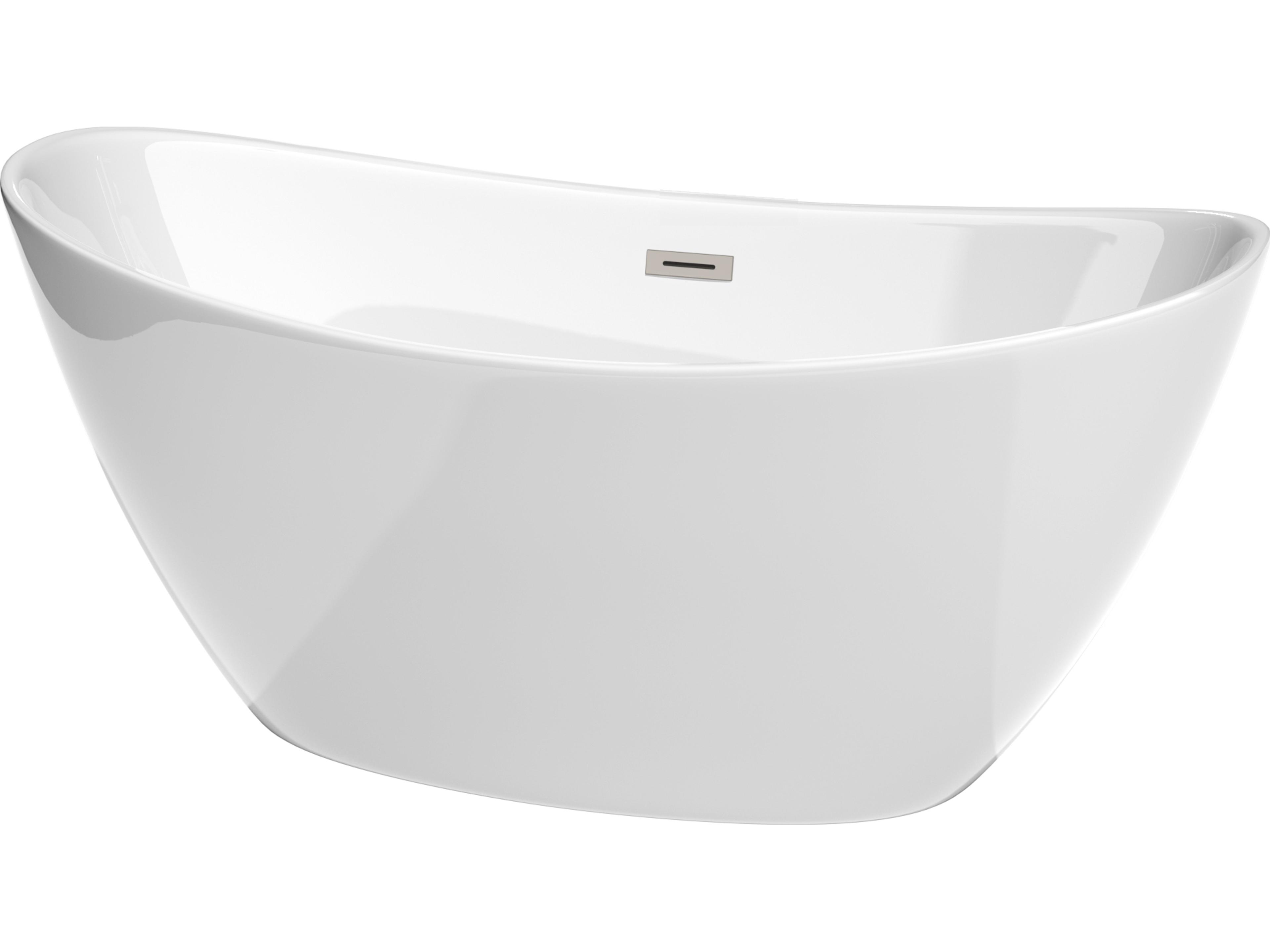 Wyndham Collection Dorrit White Bathtub with Drain and Overflow
