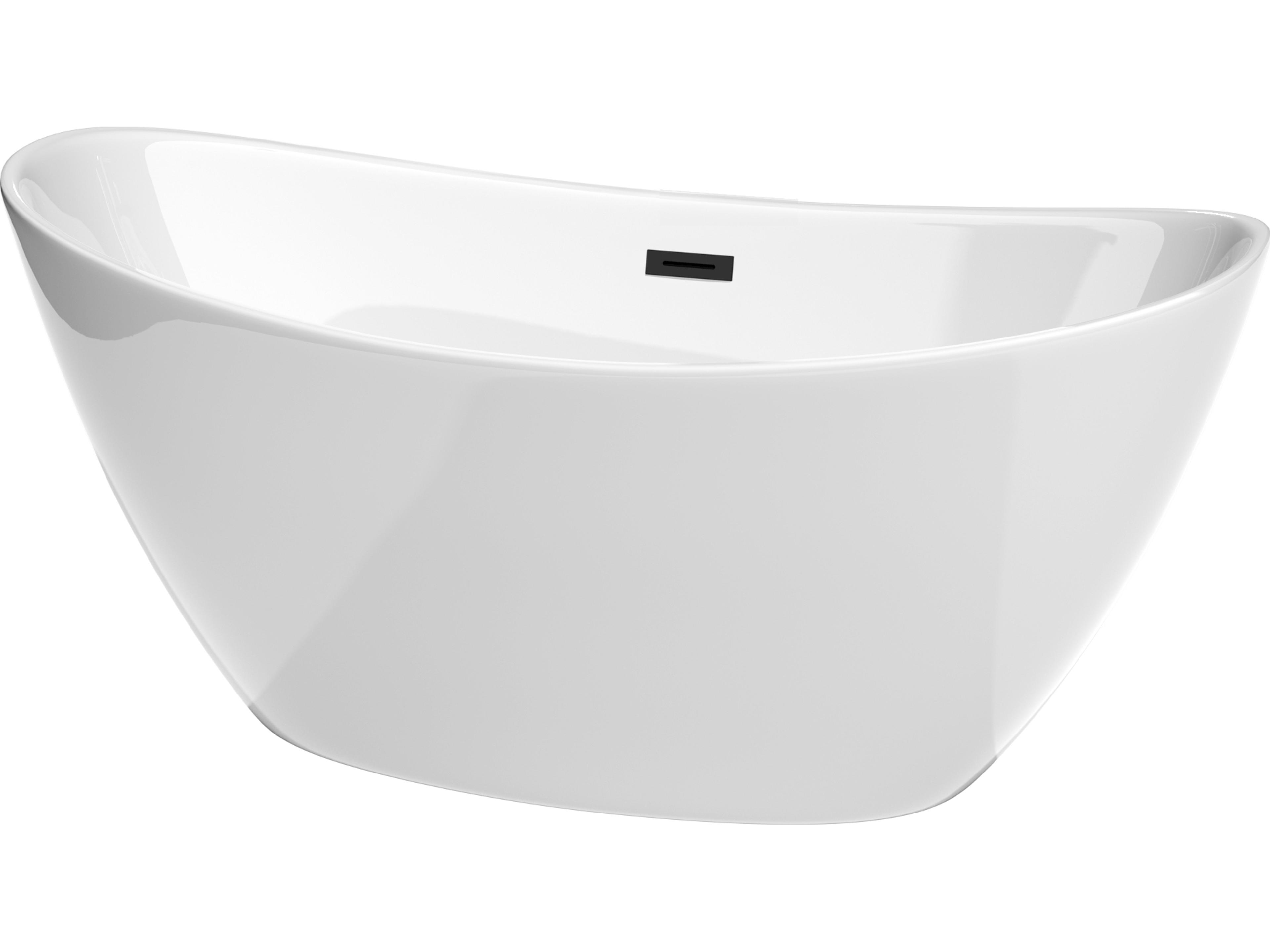 Wyndham Collection Dorrit White Bathtub with Drain and Overflow