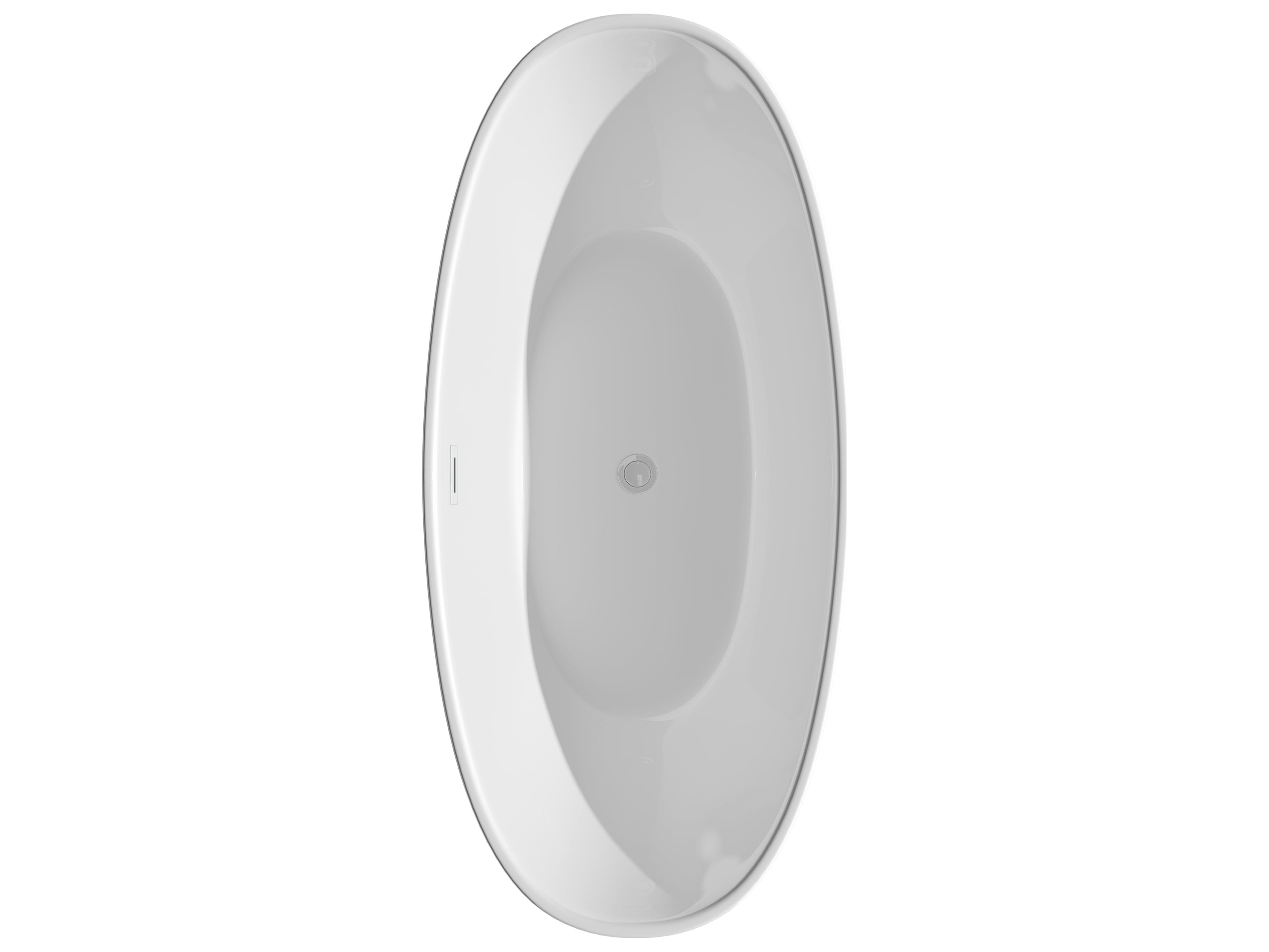 Wyndham Collection Dorrit White Bathtub with Shiny White Trim and Floor Mounted Faucet