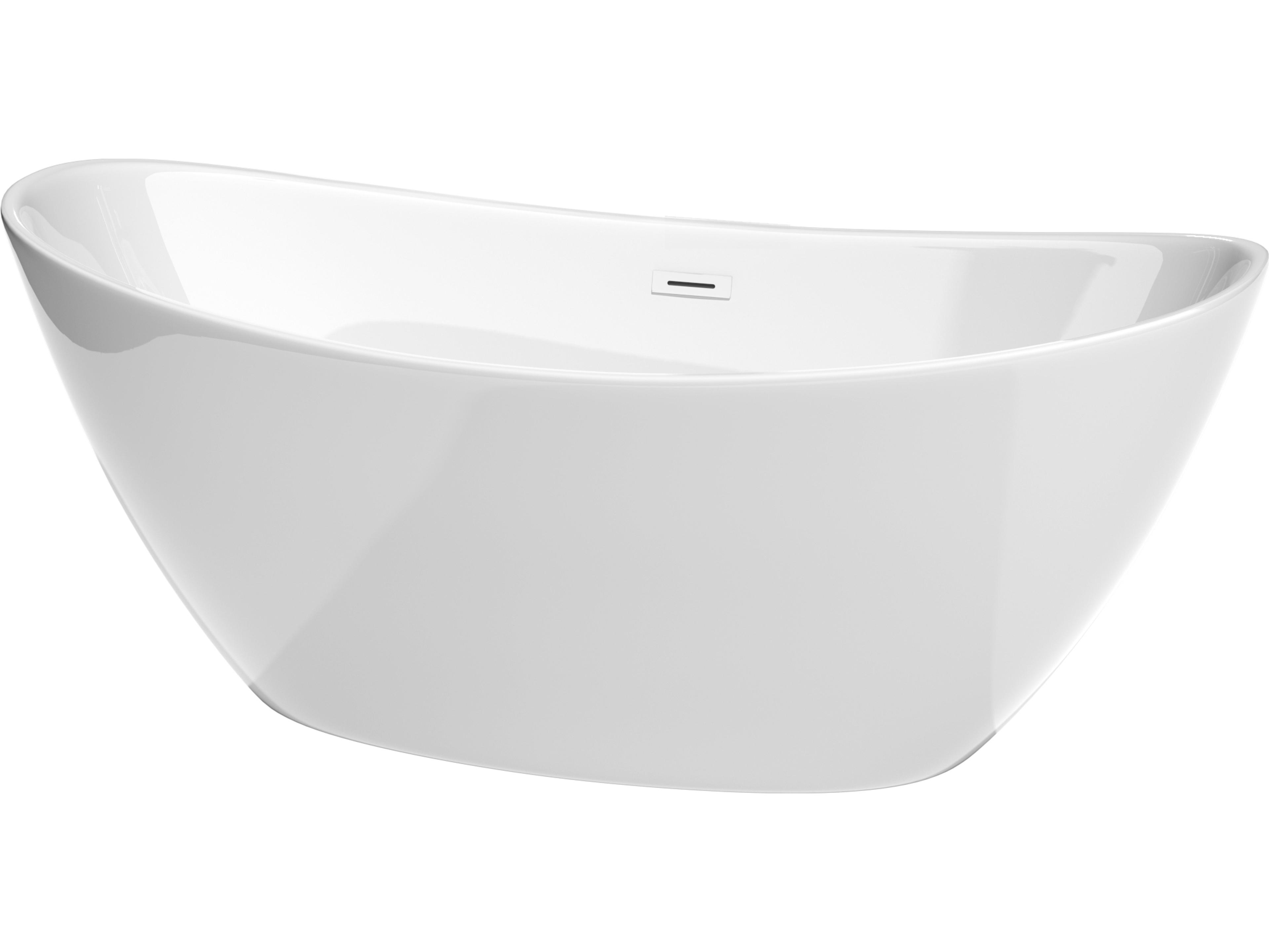 Wyndham Collection Dorrit White Bathtub with Drain and Overflow