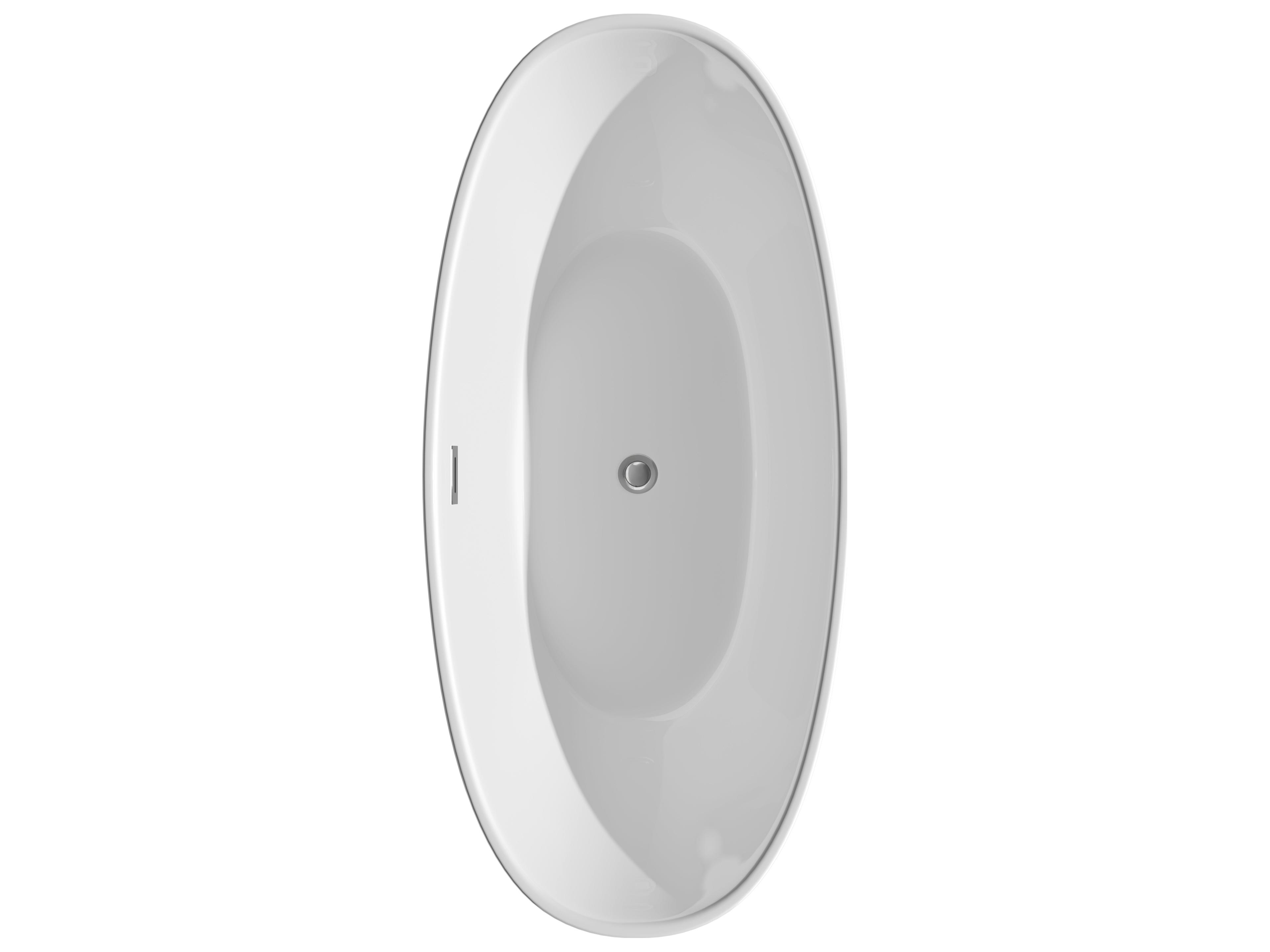 Wyndham Collection Dorrit White Bathtub with Drain and Overflow