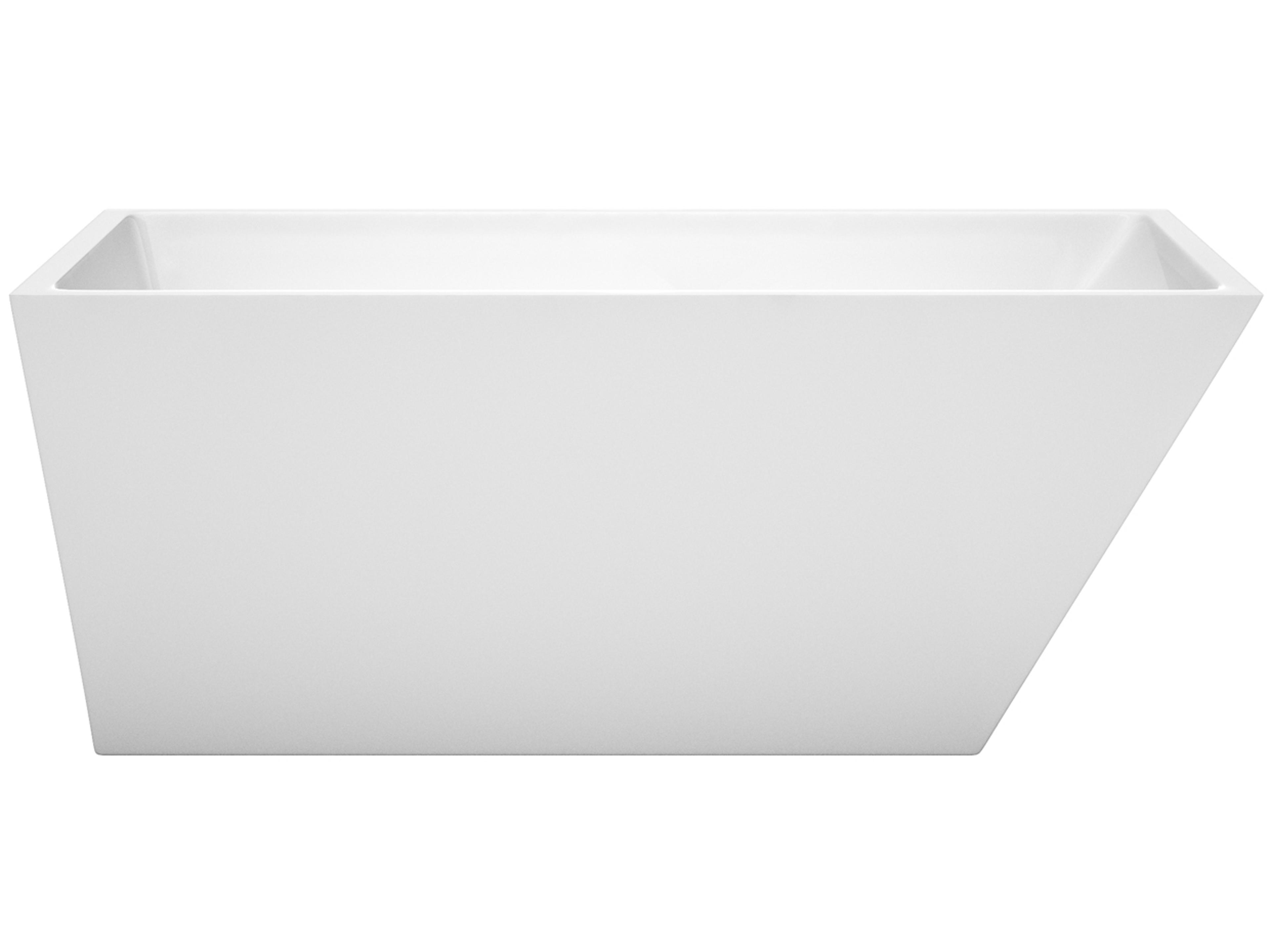 Wyndham Collection Hannah White Bathtub with Drain and Overflow