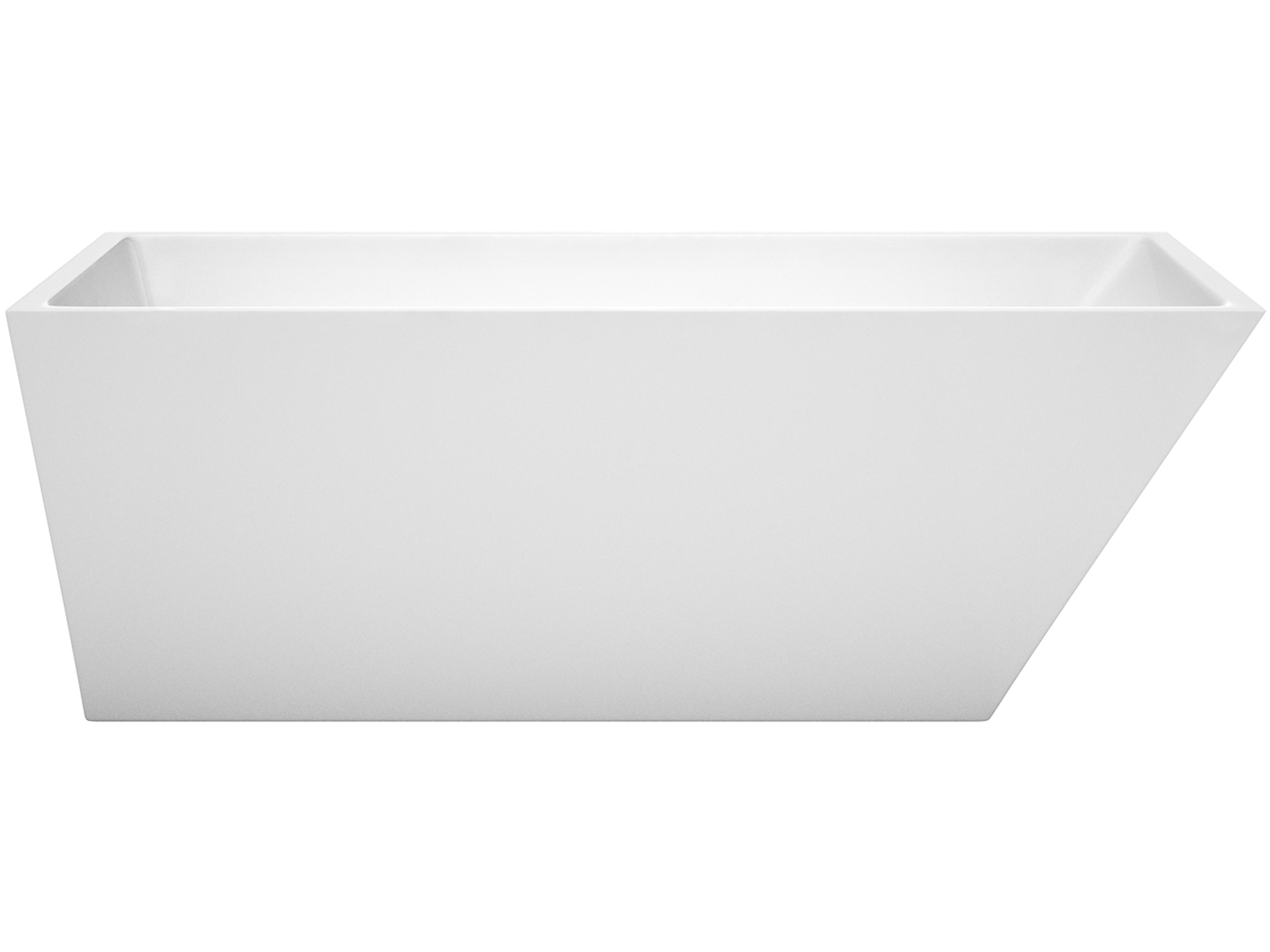 Wyndham Collection Hannah White Bathtub with Drain and Overflow