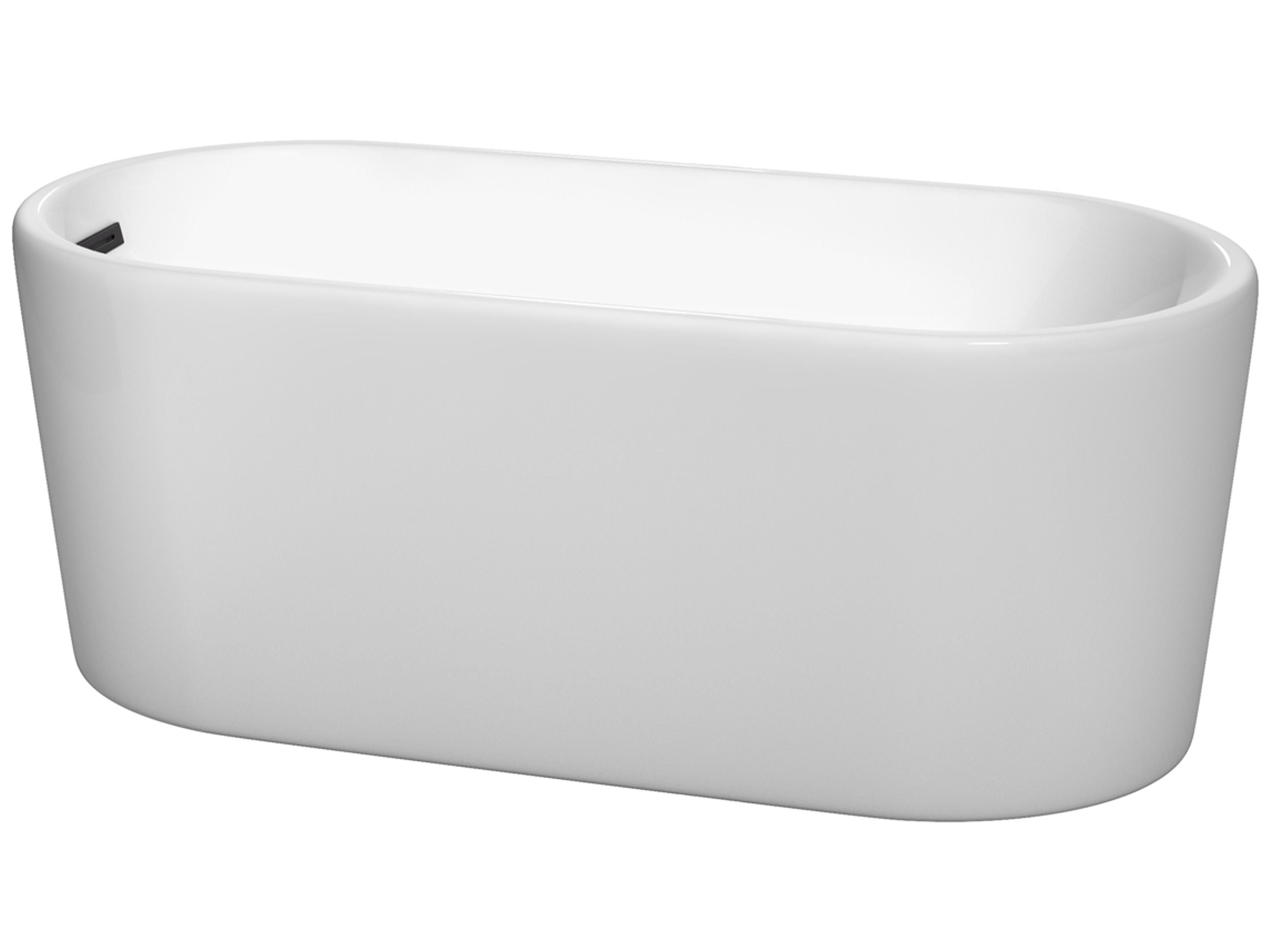 Wyndham Collection Ursula White Bathtub with Drain and Overflow