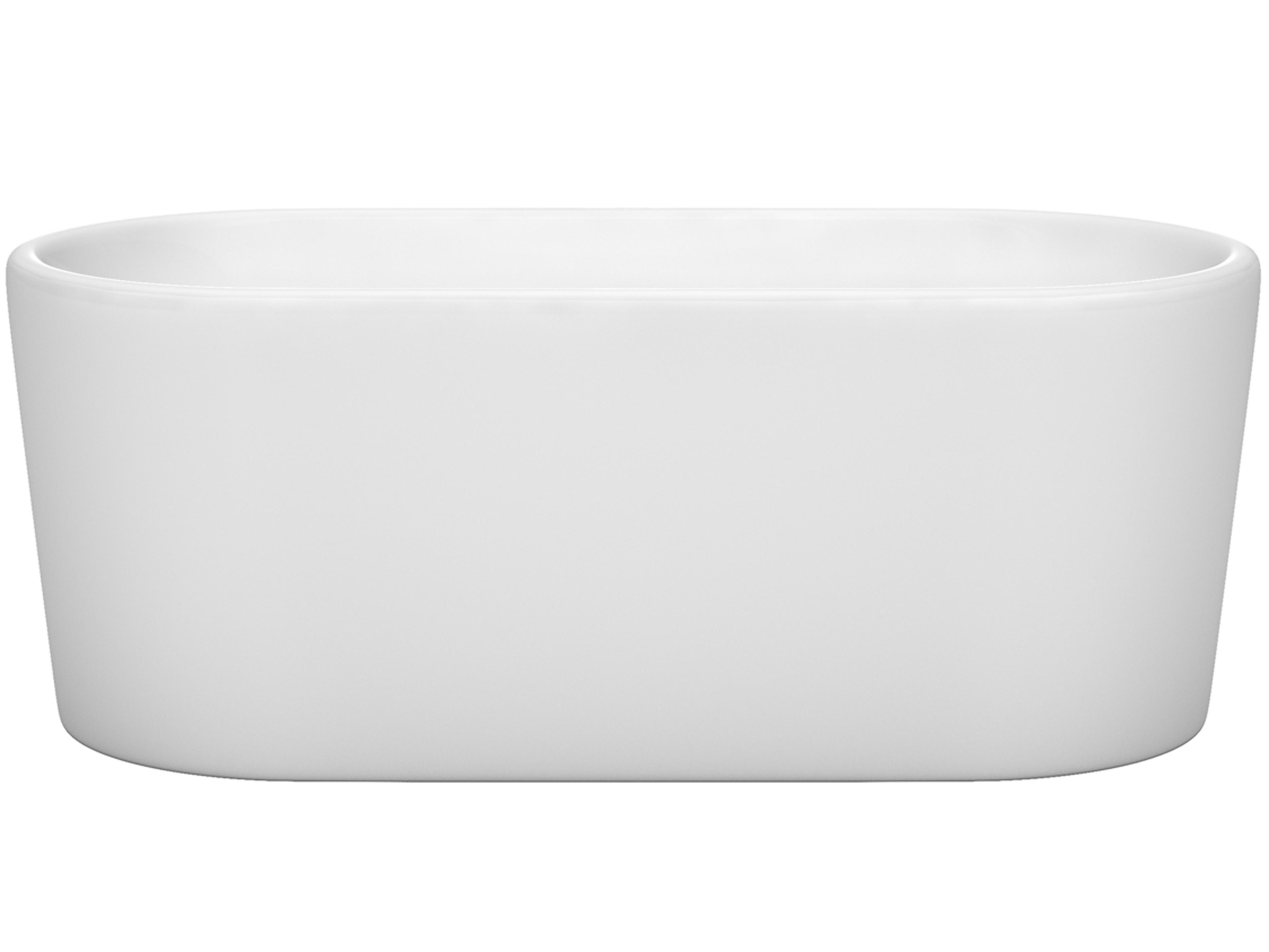 Wyndham Collection Ursula White Bathtub with Drain and Overflow