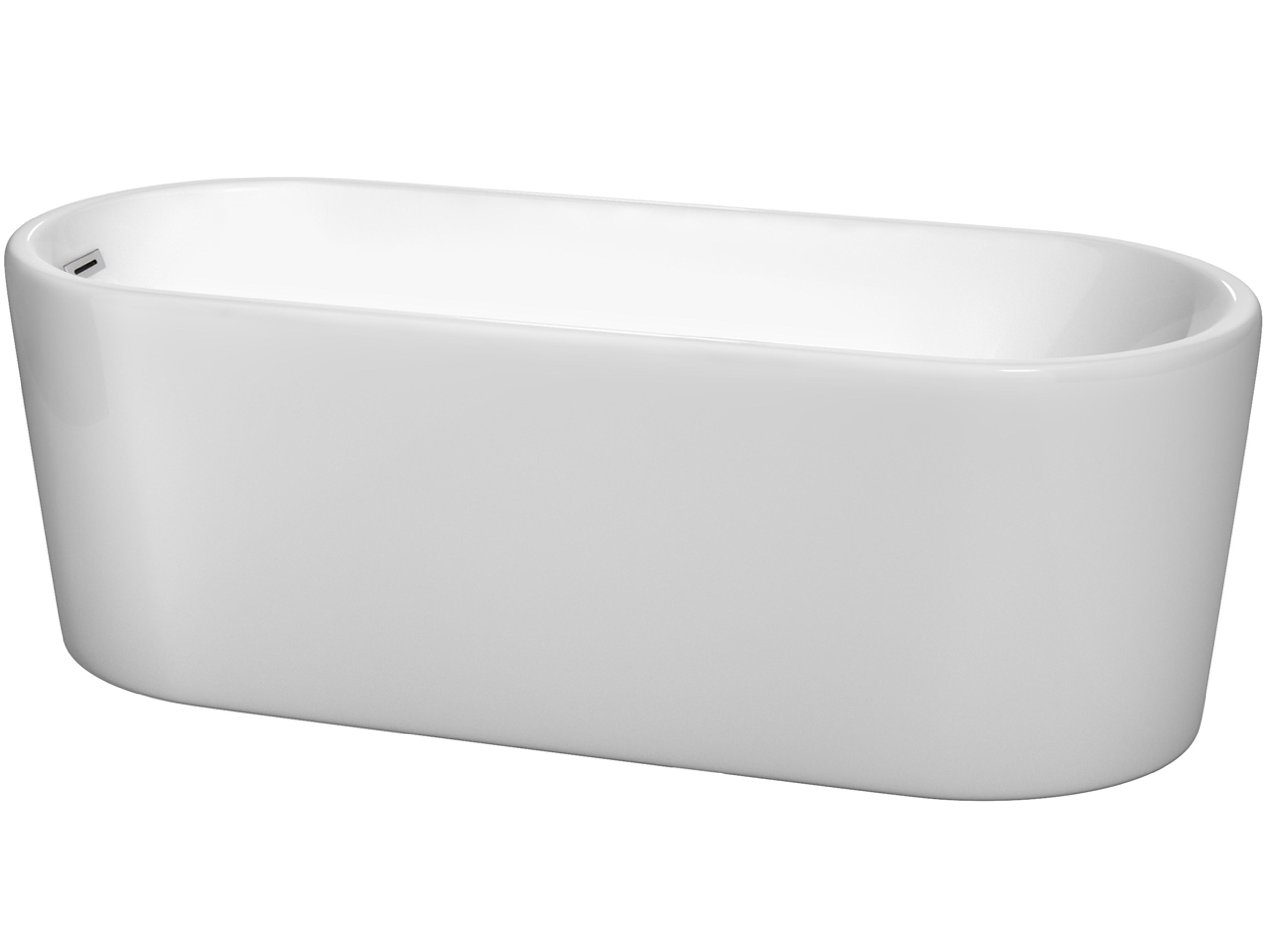 Ursula White Bathtub with Drain and Overflow