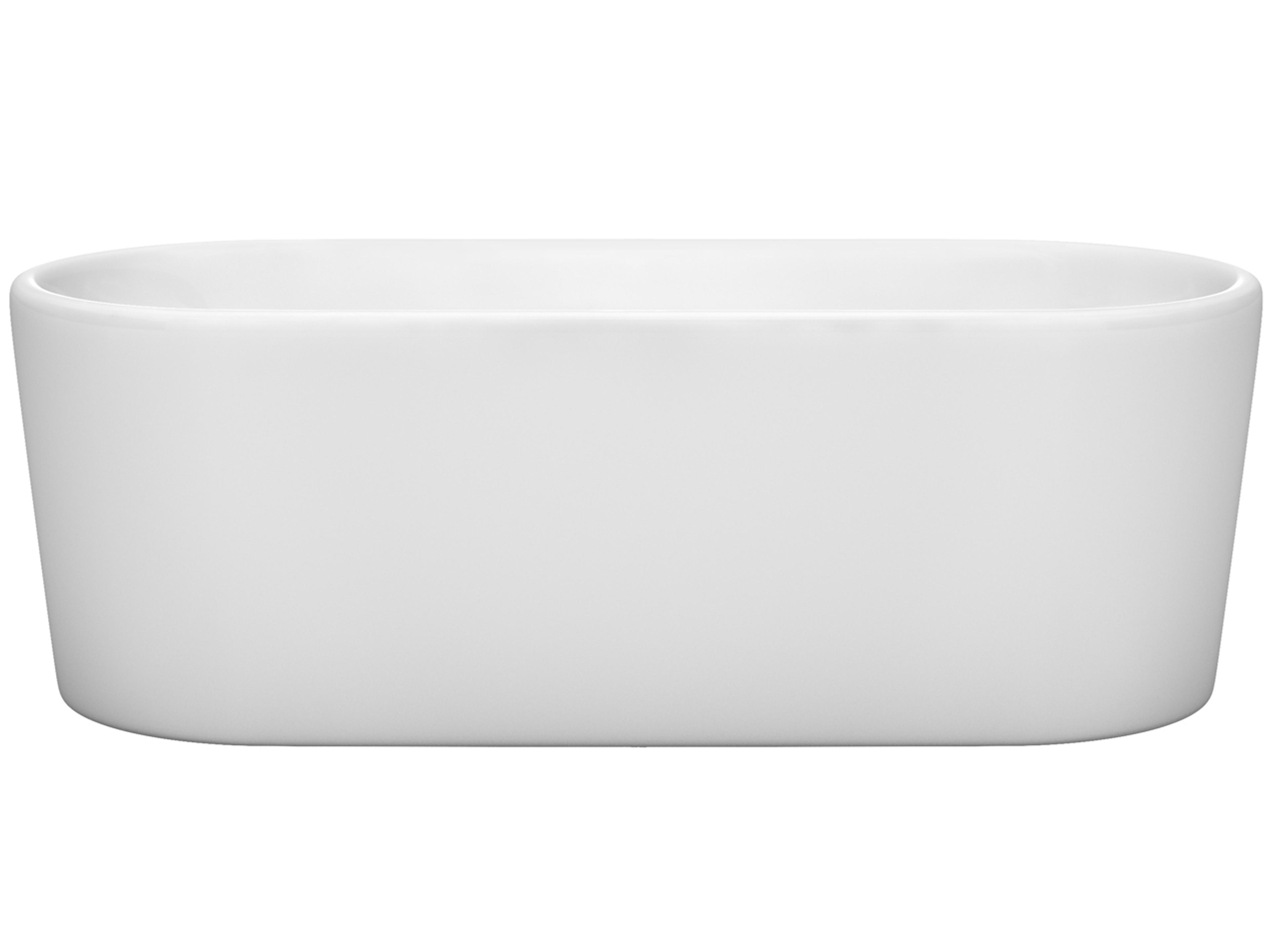 Wyndham Collection Ursula White Bathtub with Drain and Overflow