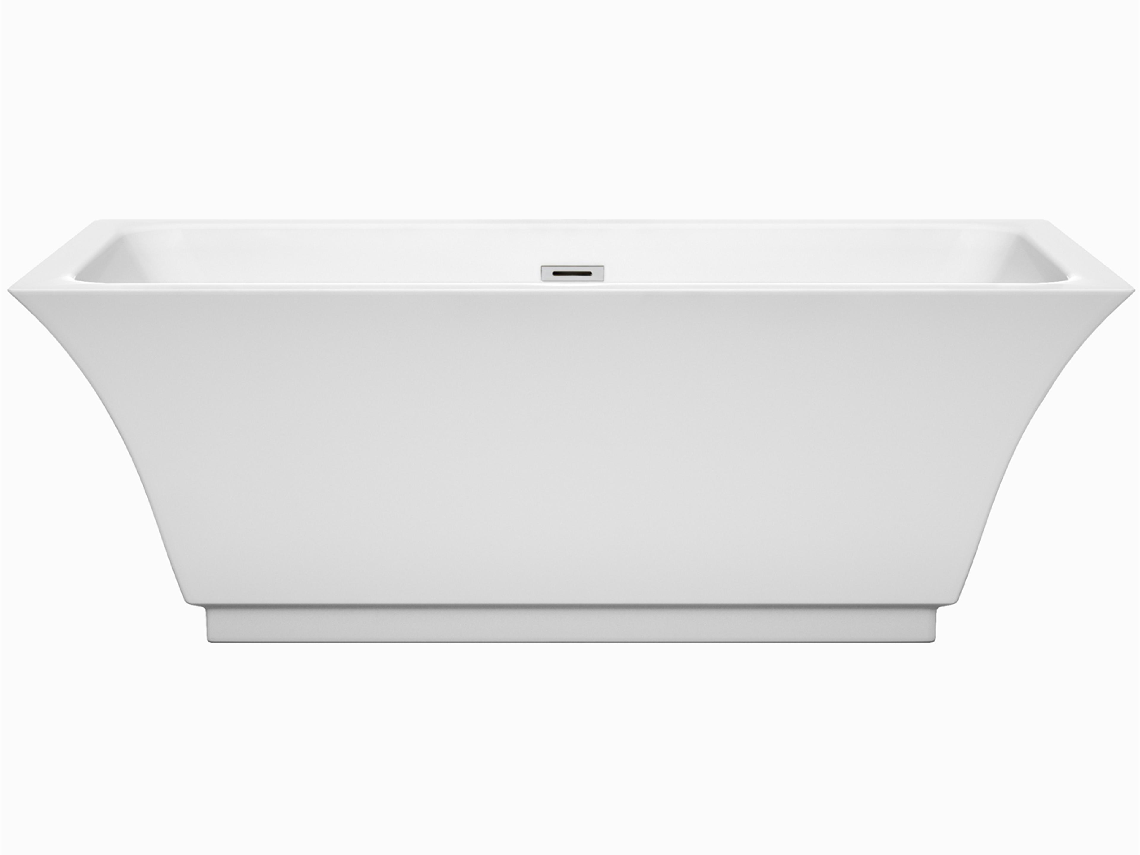 Wyndham Collection Galina White Bathtub with Drain and Overflow