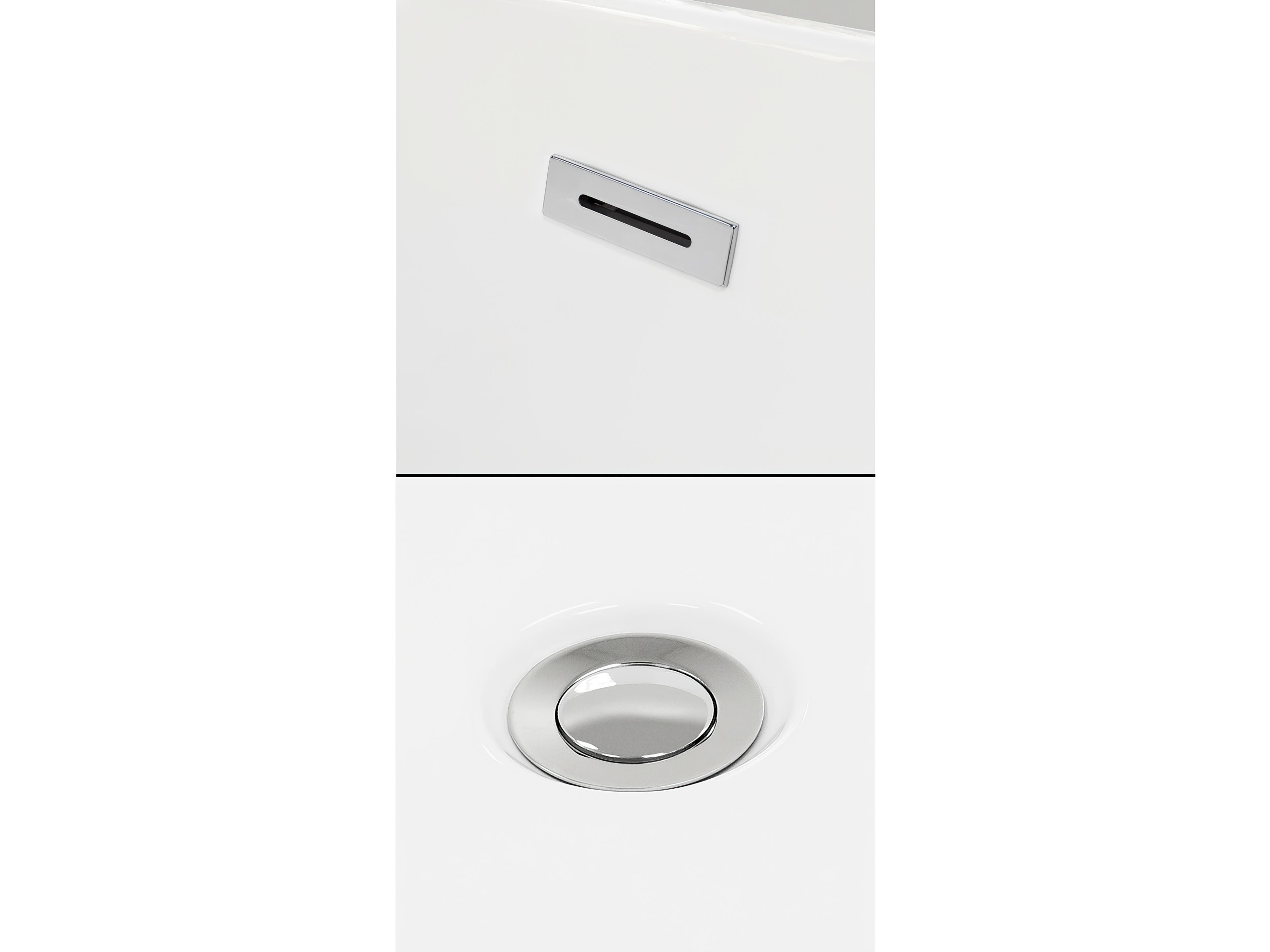 Wyndham Collection Juno White Bathtub with Polished Chrome Trim and Floor Mounted Faucet