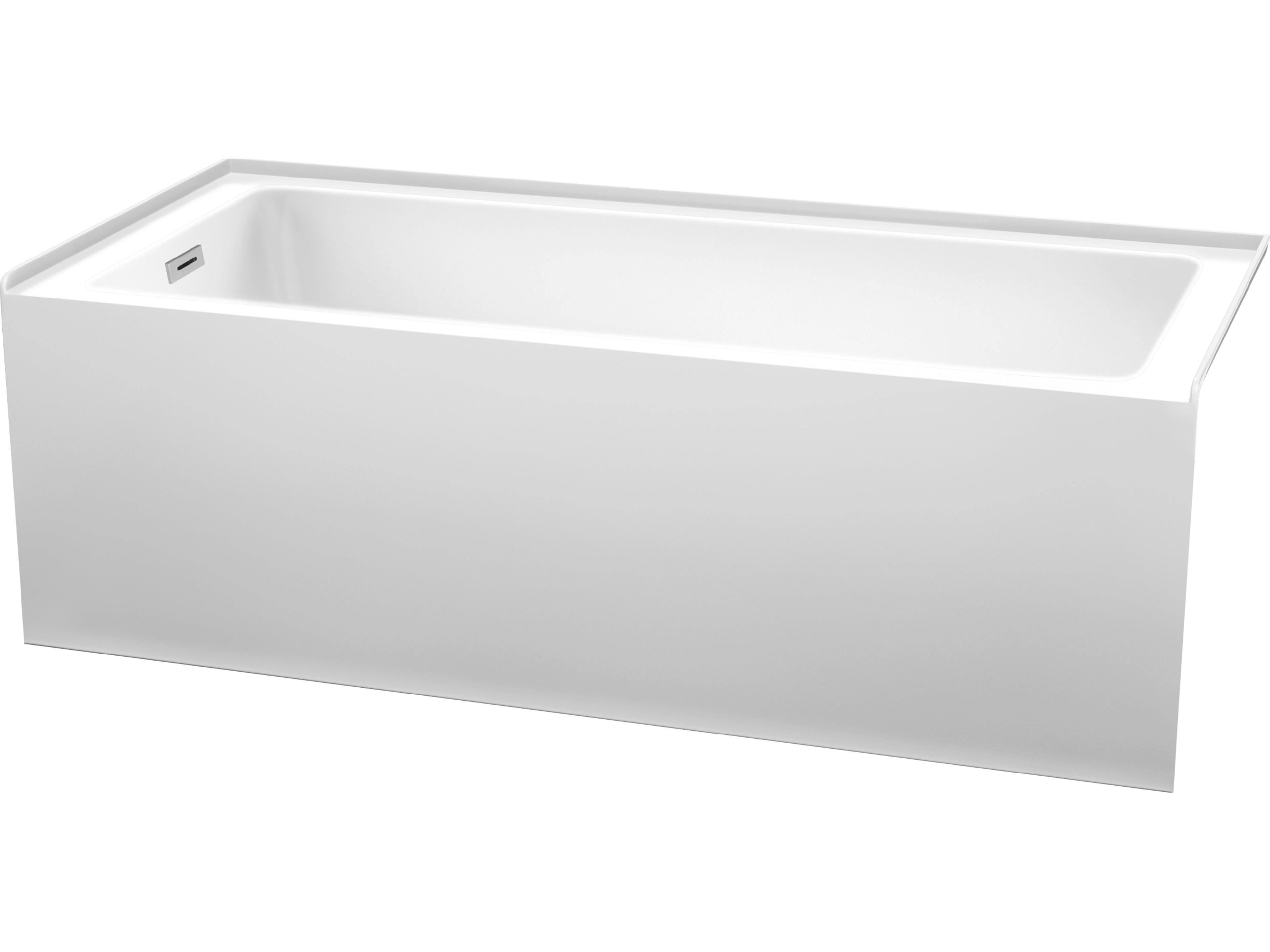 Grayley White Bathtub with Left-Hand Drain and Overflow Trim