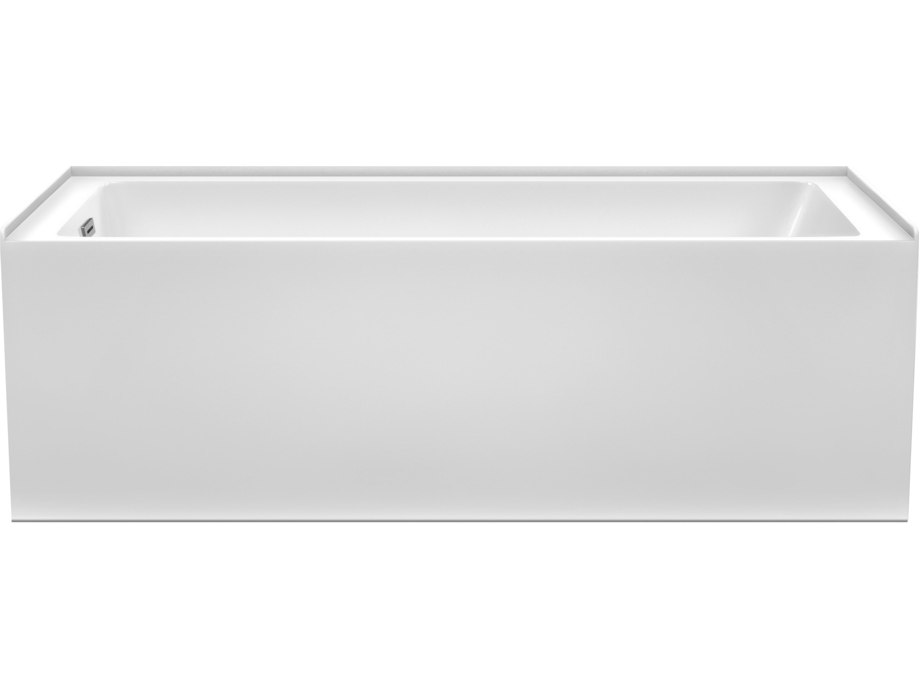 Wyndham Collection Grayley White Bathtub with Left-Hand Drain and Overflow Trim