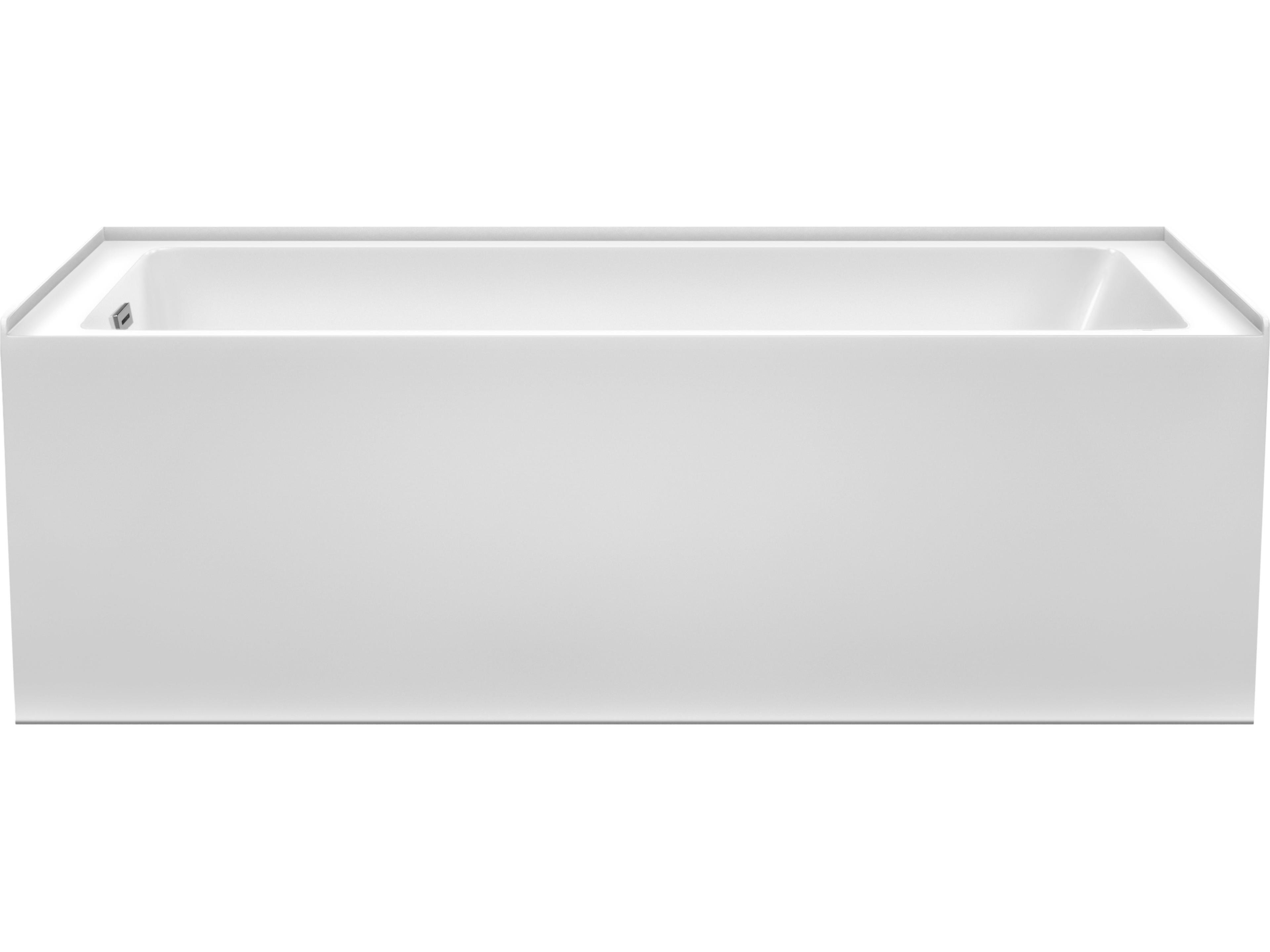 Wyndham Collection Grayley White Bathtub with Left-Hand Drain and Overflow Trim