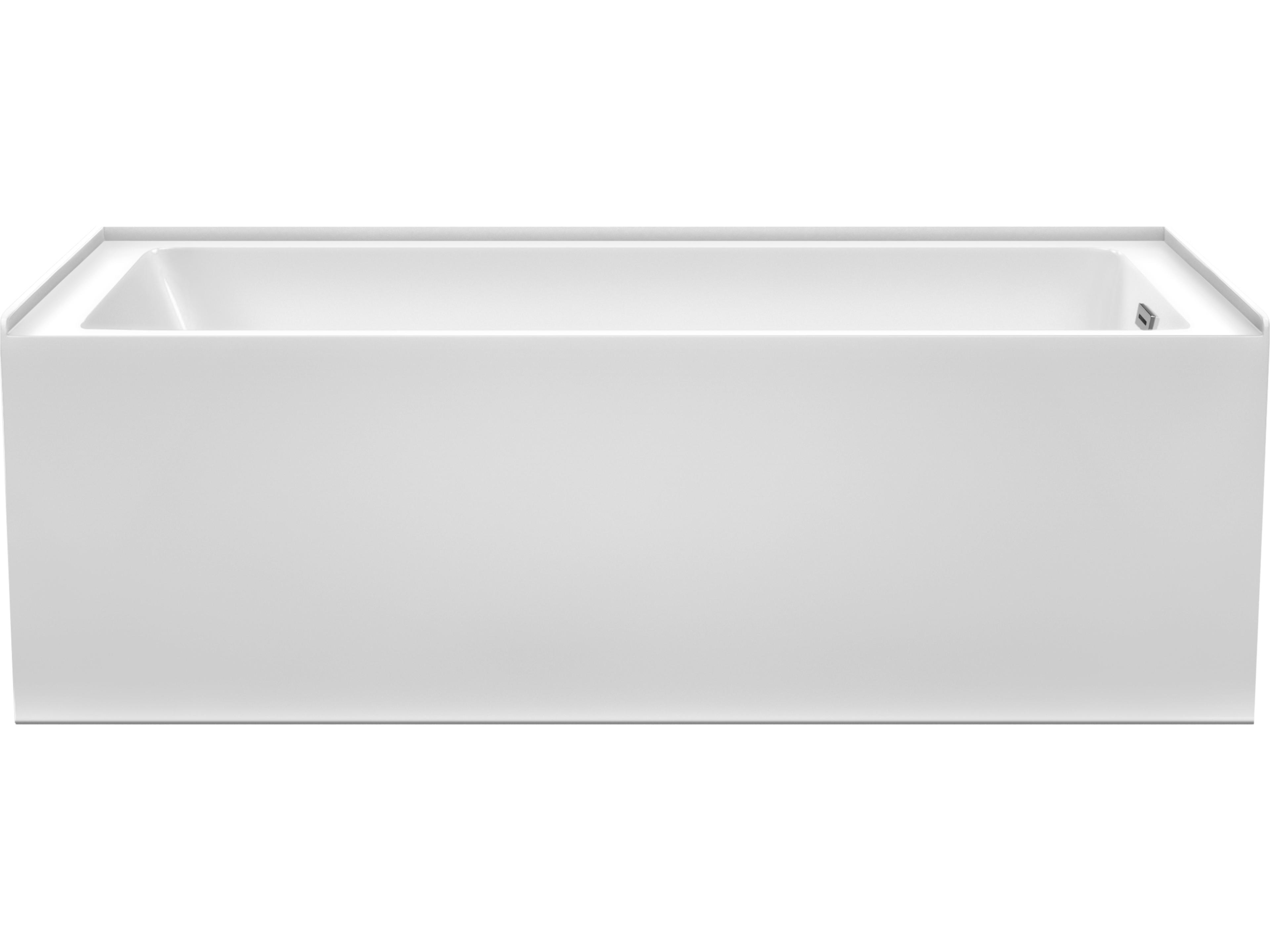 Wyndham Collection Grayley White Bathtub with Right-Hand Drain and Overflow Trim