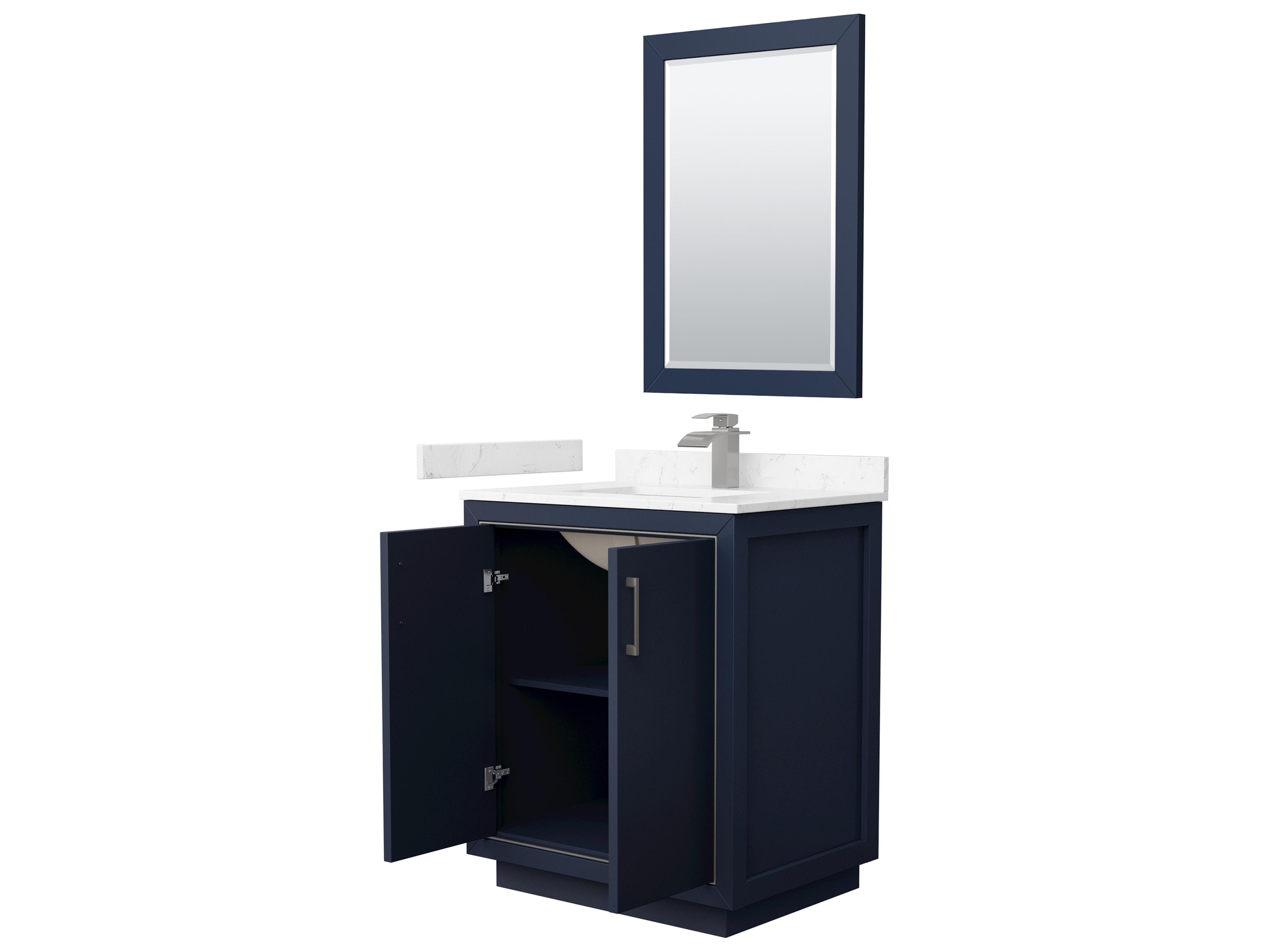 Wyndham Collection Icon 30" Dark Blue Vanity with 24" Mirror