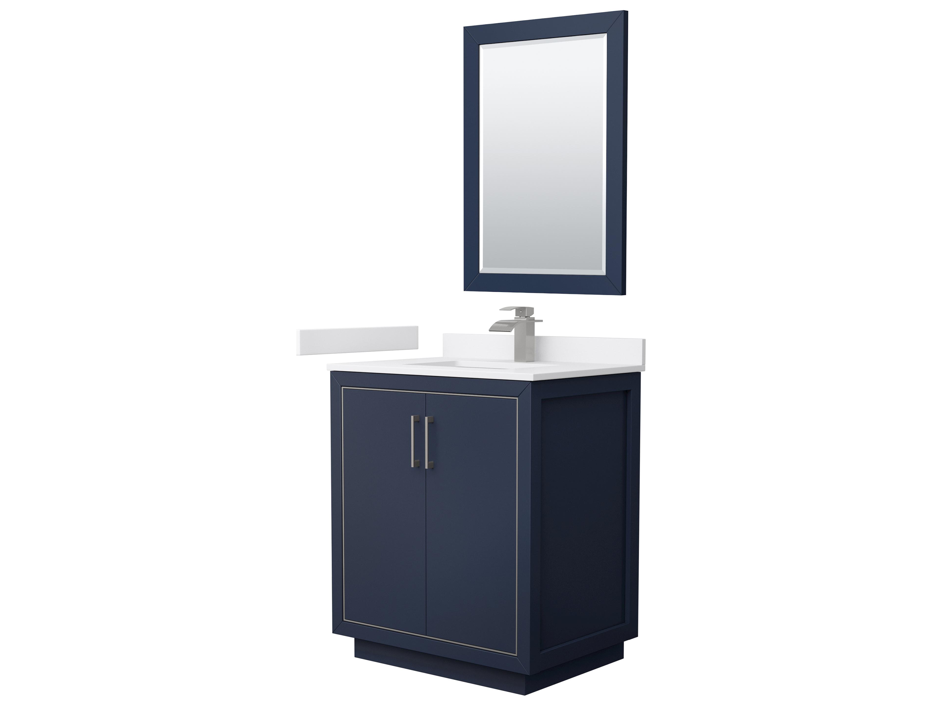 Wyndham Collection Icon 30" Dark Blue Vanity with 24" Mirror