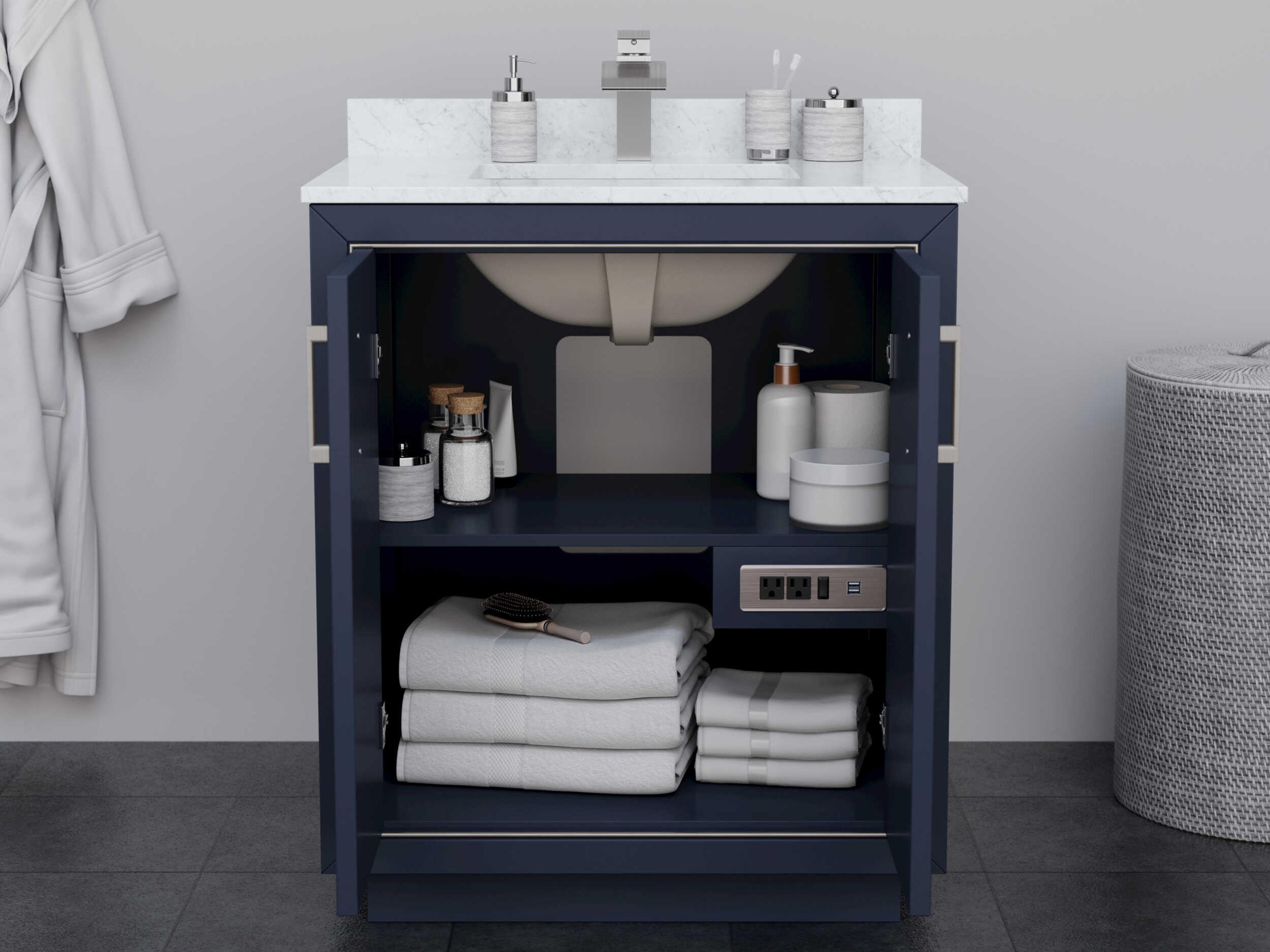 Wyndham Collection Icon 30" Dark Blue Vanity