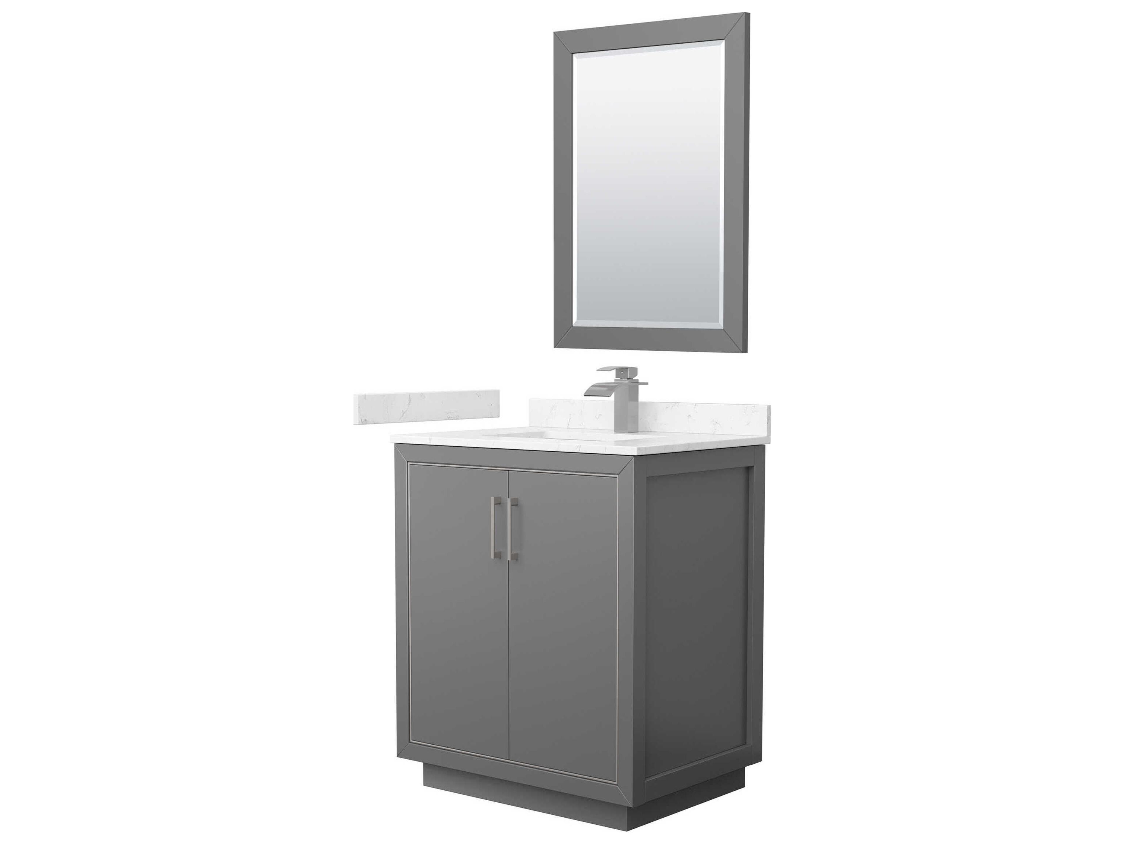Wyndham Collection Icon 30" Dark Gray Vanity with 24" Mirror