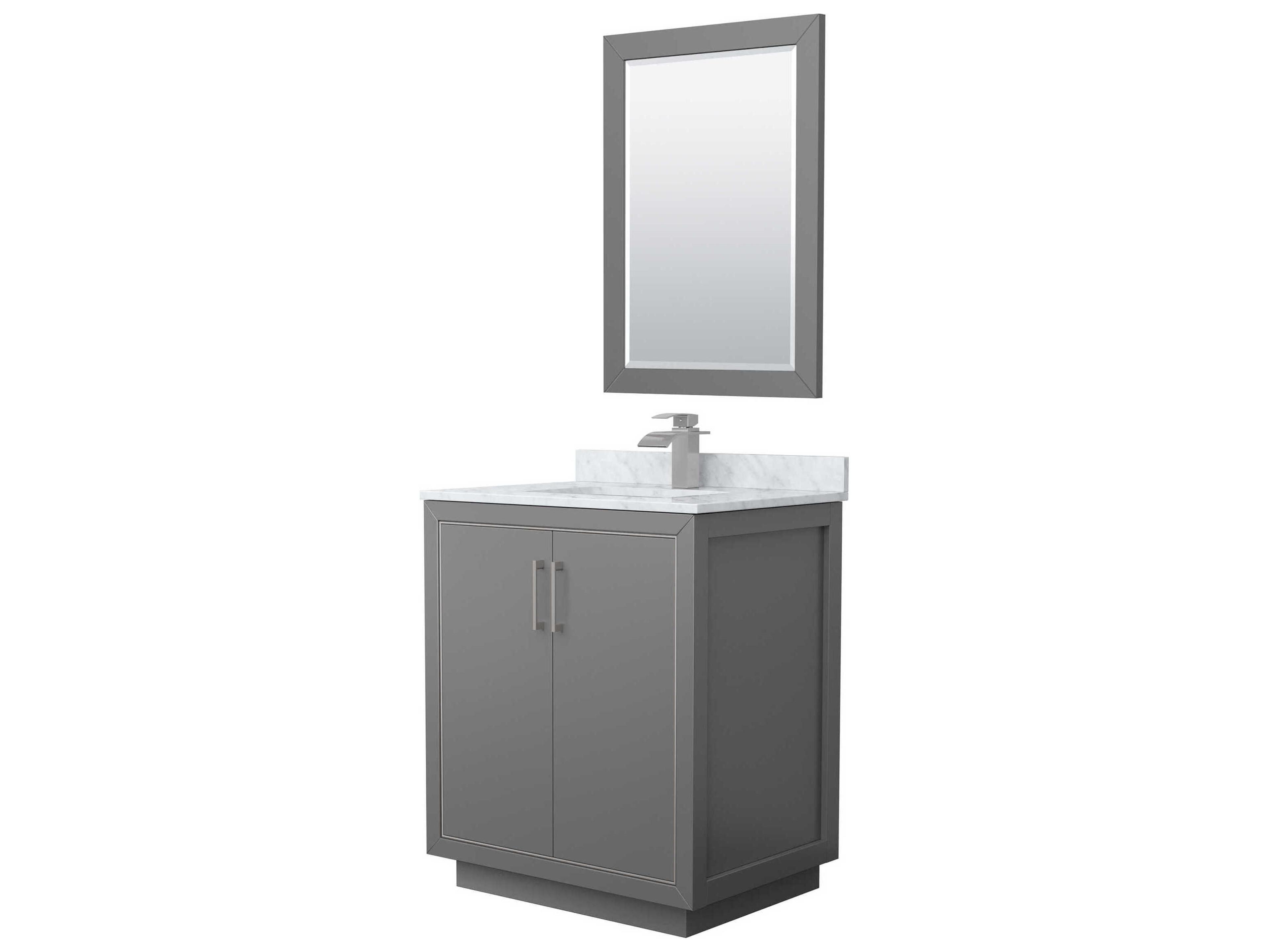 Wyndham Collection Icon 30" Dark Gray Vanity with 24" Mirror